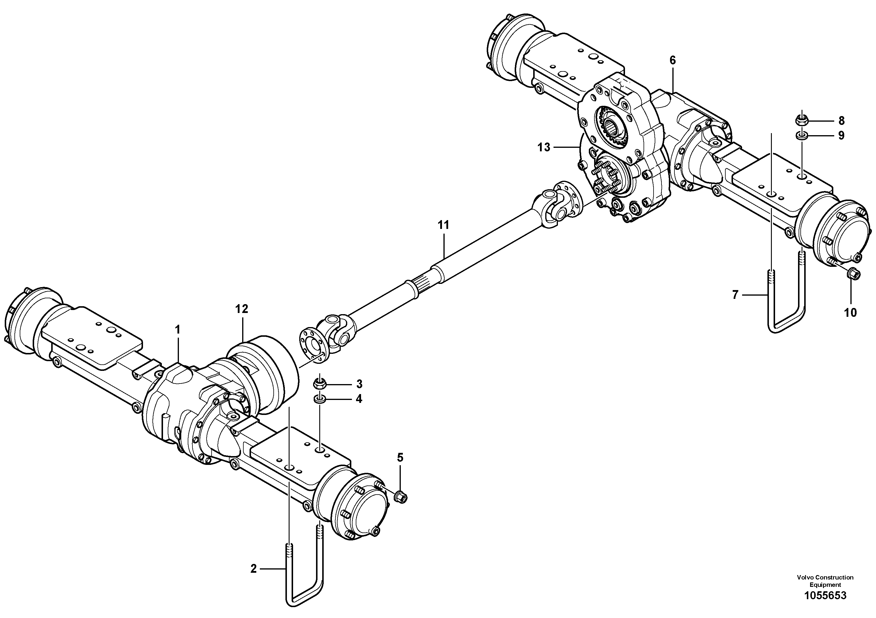 Схема запчастей Volvo L20F - 38910 Planet axles with fitting parts L20F