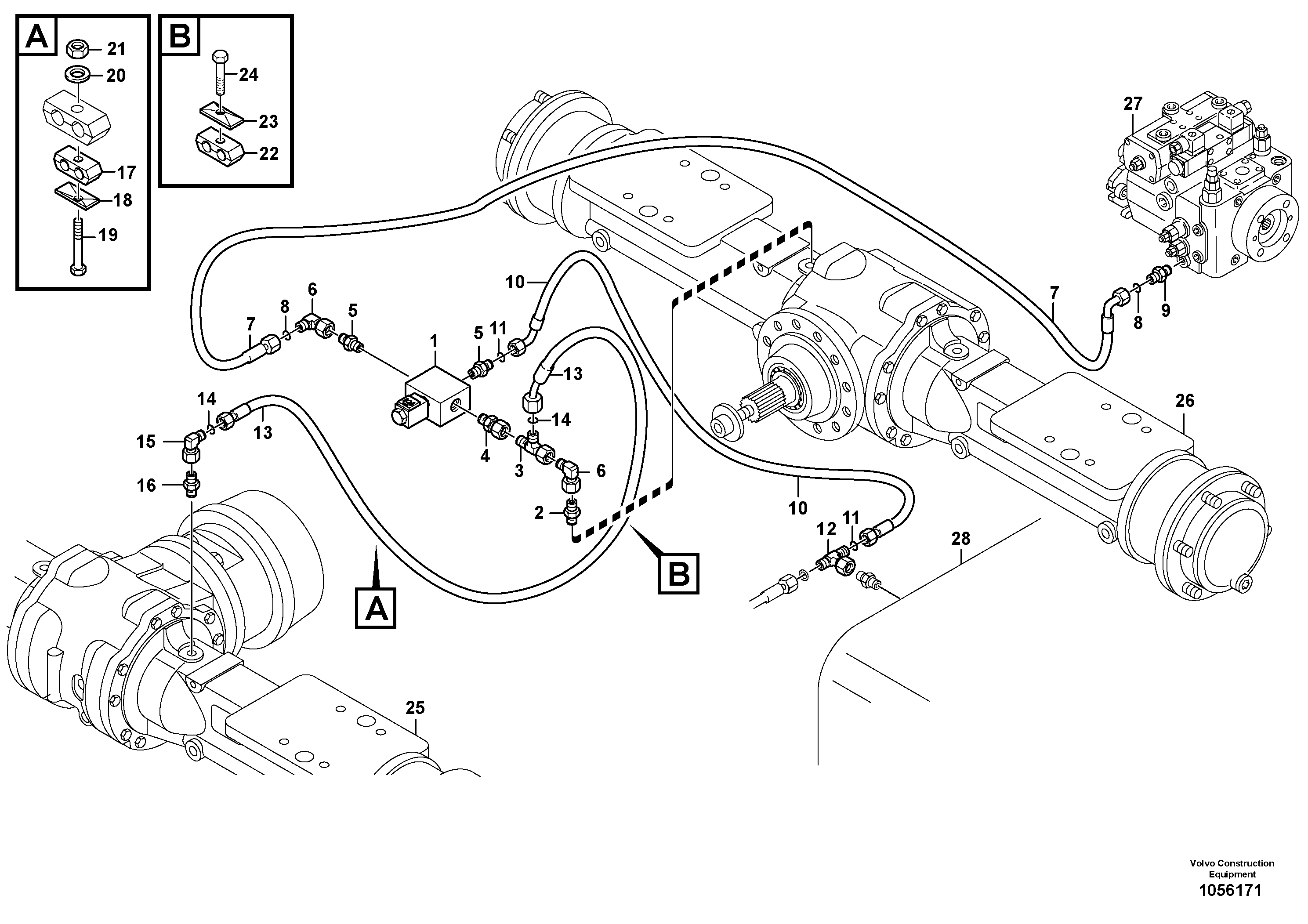 Схема запчастей Volvo L20F - 83169 Differential lock L20F