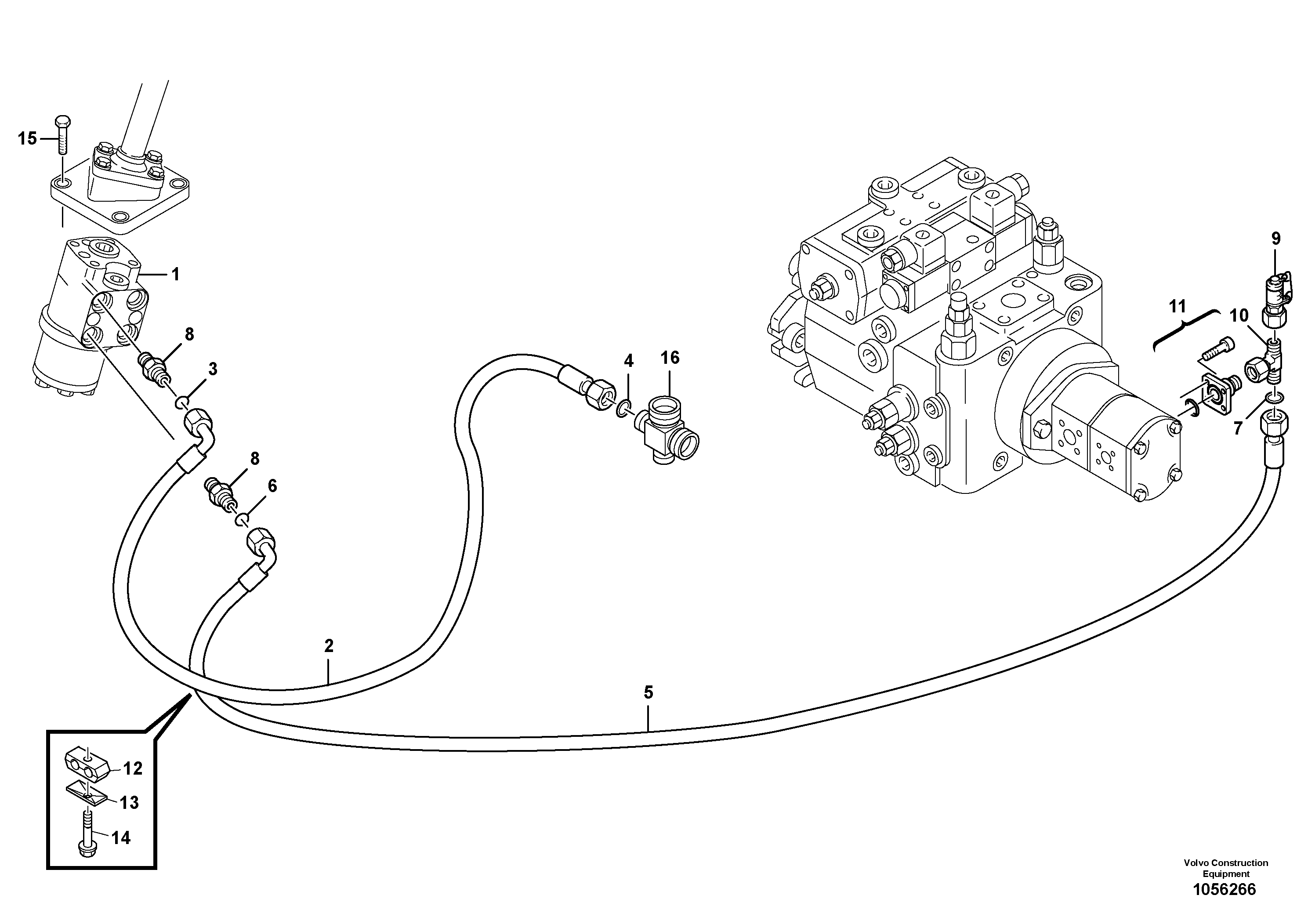 Схема запчастей Volvo L20F - 38954 Steering-hydraulic equipment - rear vehicle L20F
