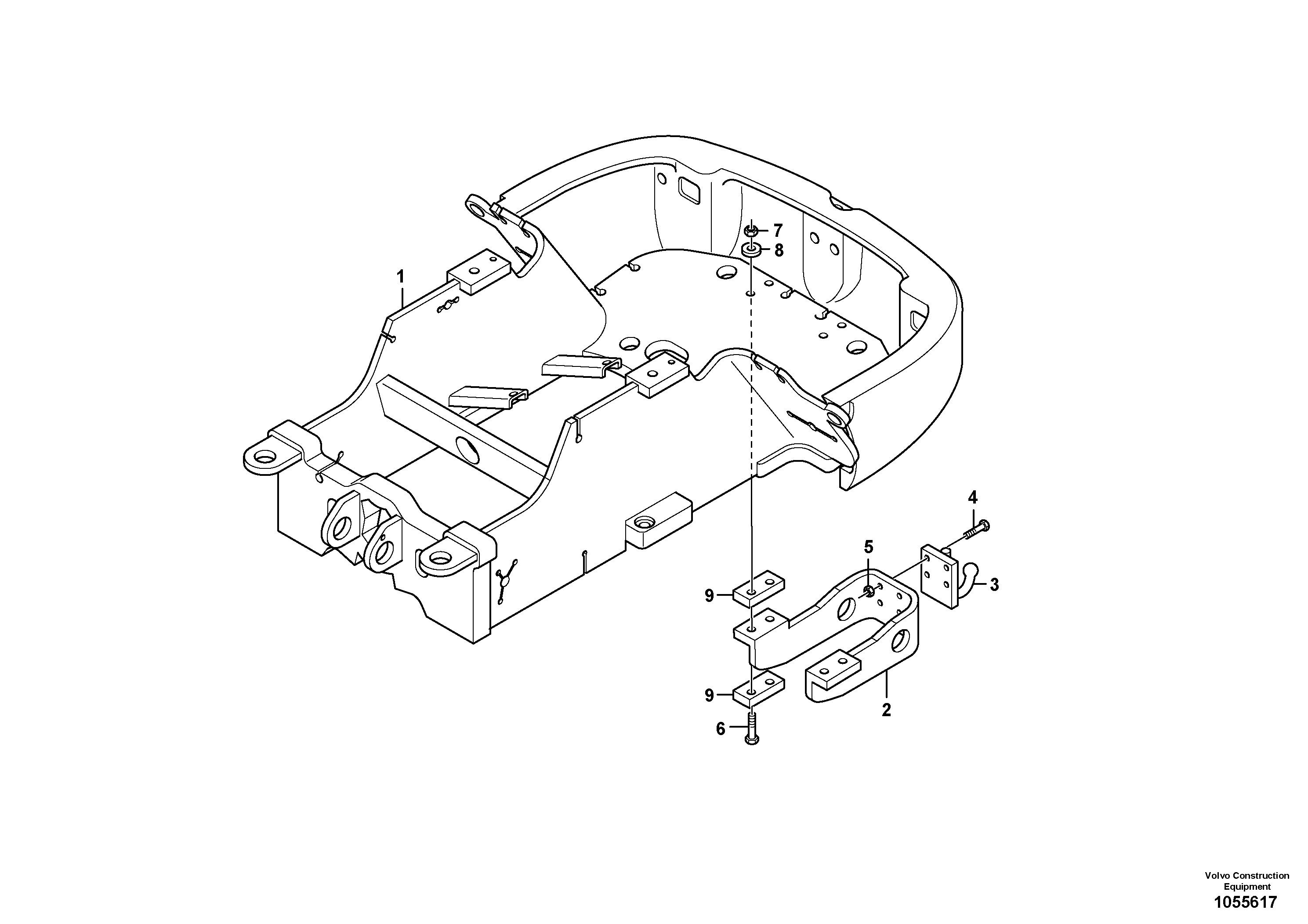 Схема запчастей Volvo L20F - 38955 Trailer Hitch L20F