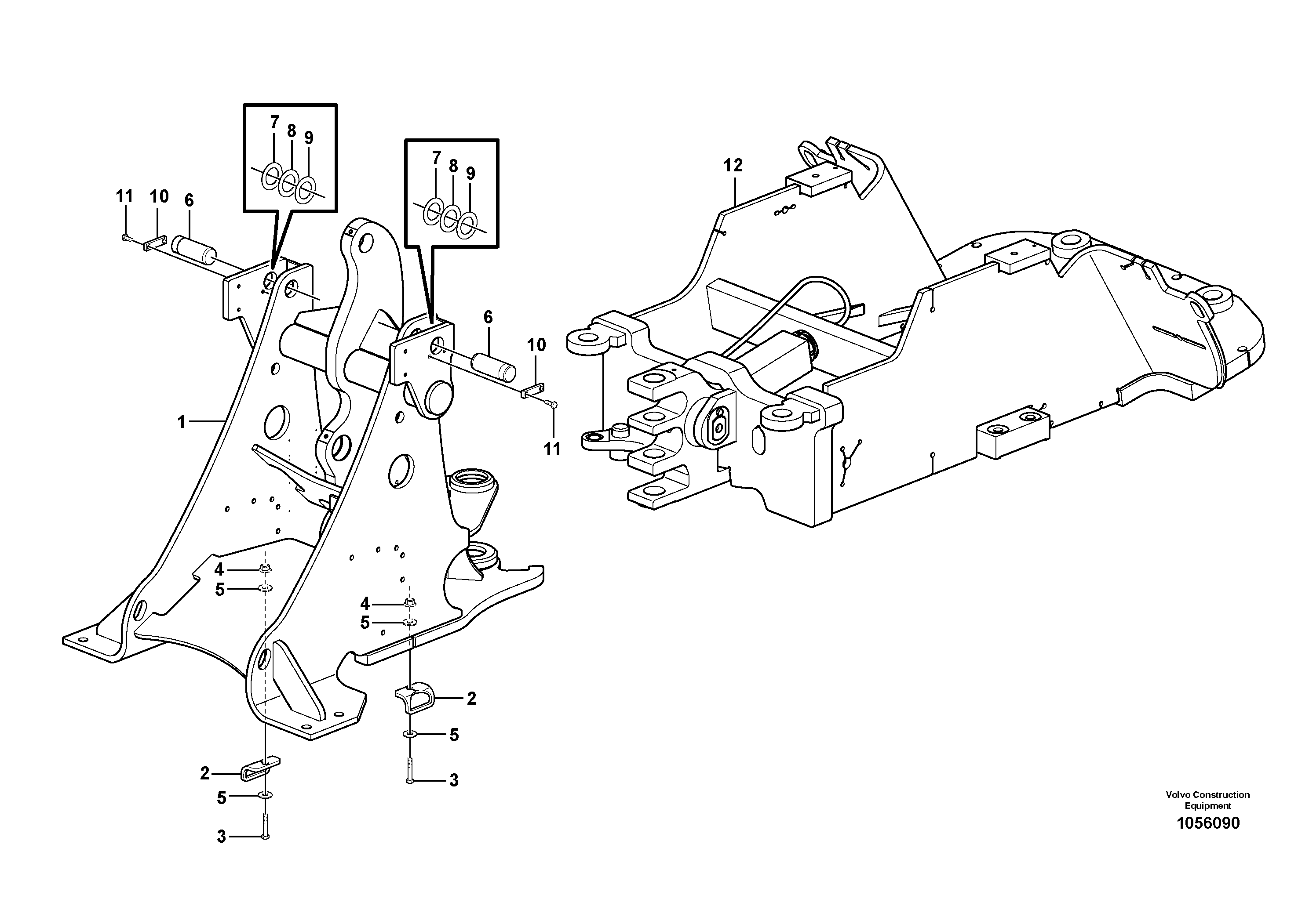 Схема запчастей Volvo L20F - 54121 Frame L20F