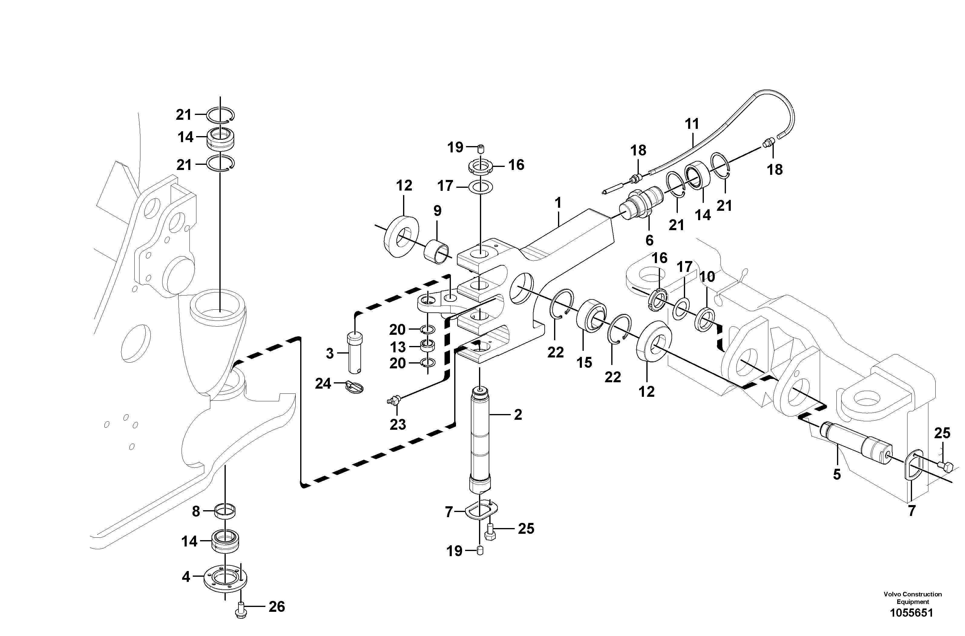 Схема запчастей Volvo L20F - 63821 Articulation point L20F