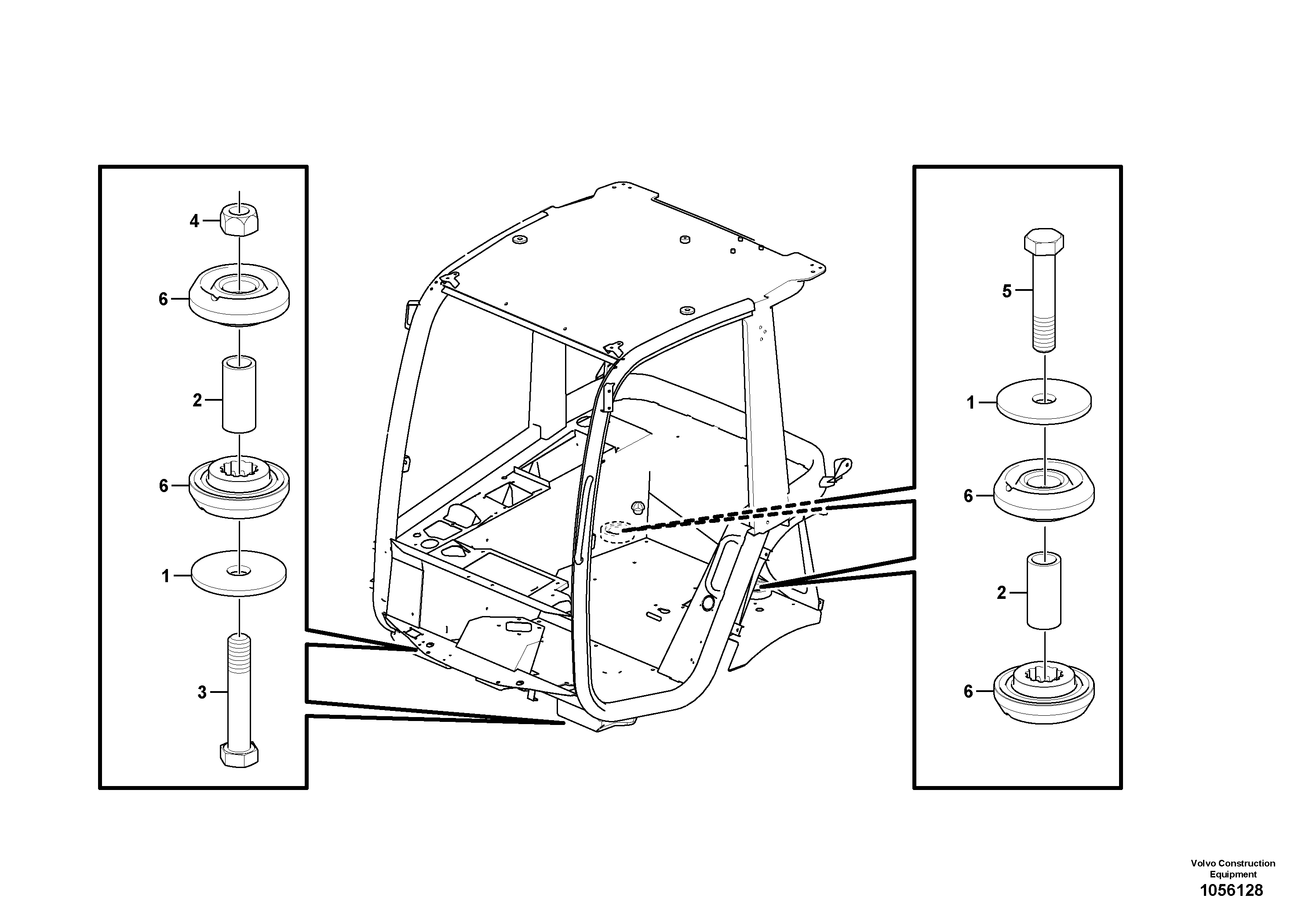 Схема запчастей Volvo L20F - 64439 Cab mounting block L20F