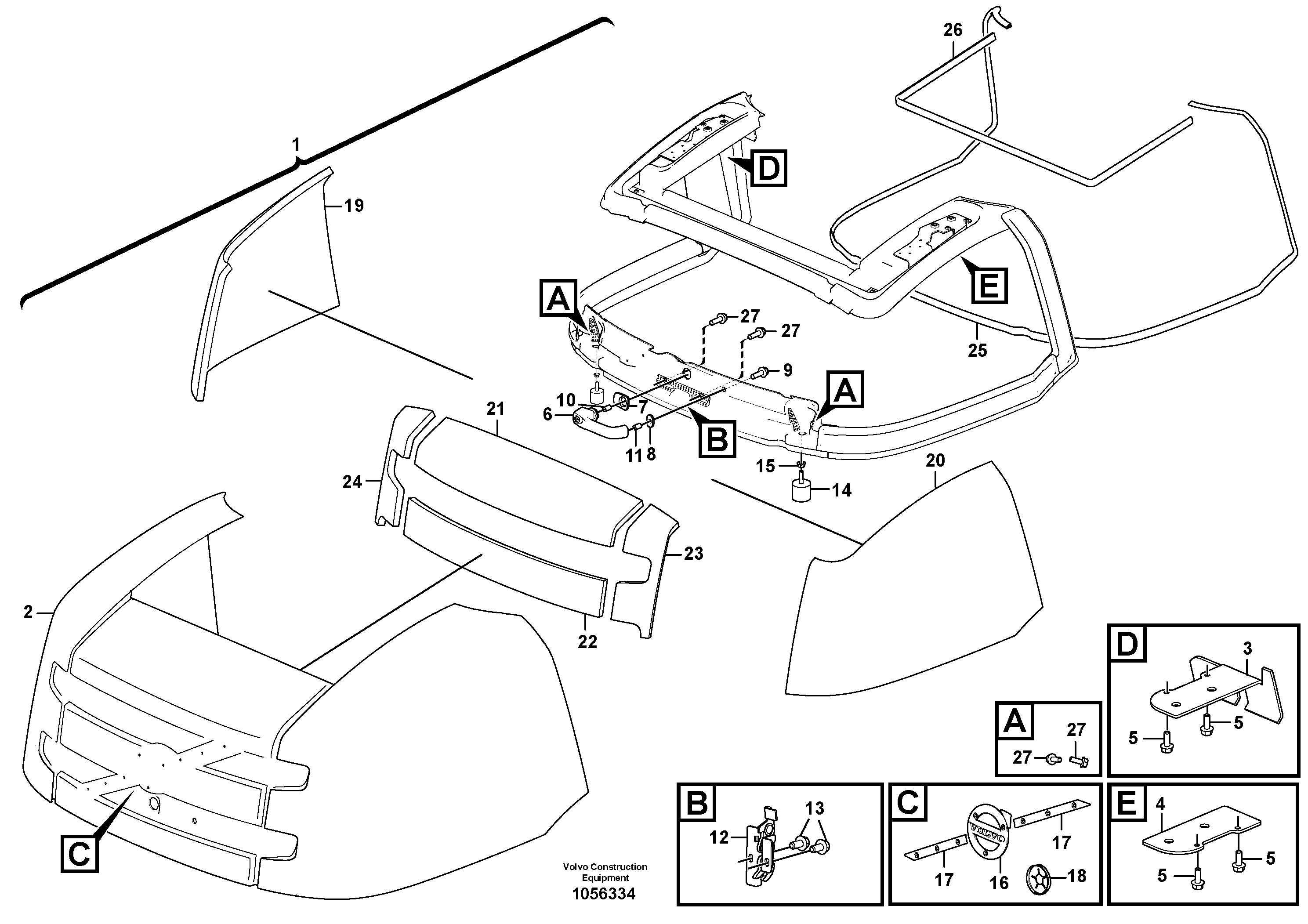Схема запчастей Volvo L20F - 102030 Engine hood L20F