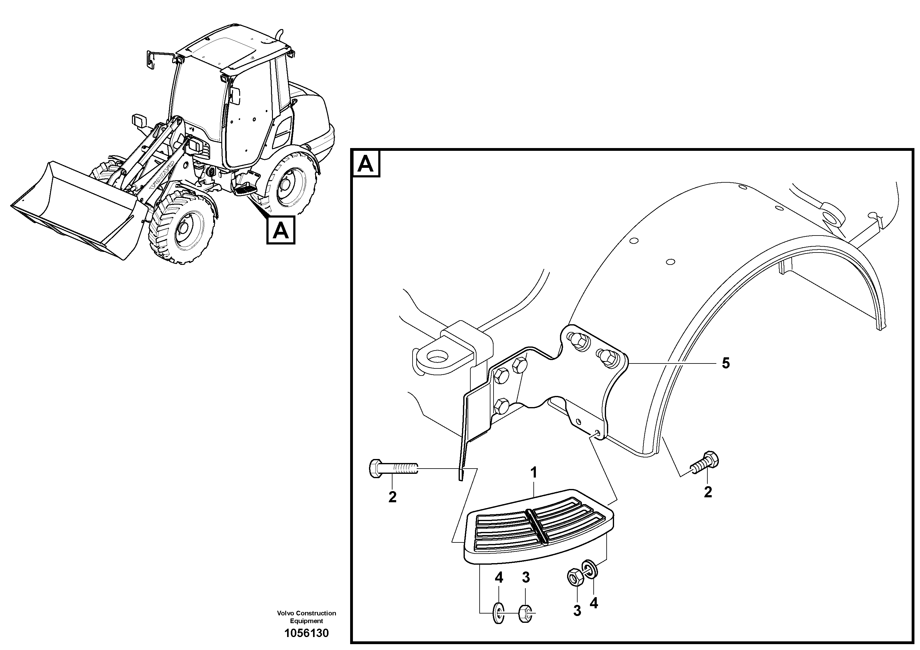 Схема запчастей Volvo L20F - 90388 Foot step L20F