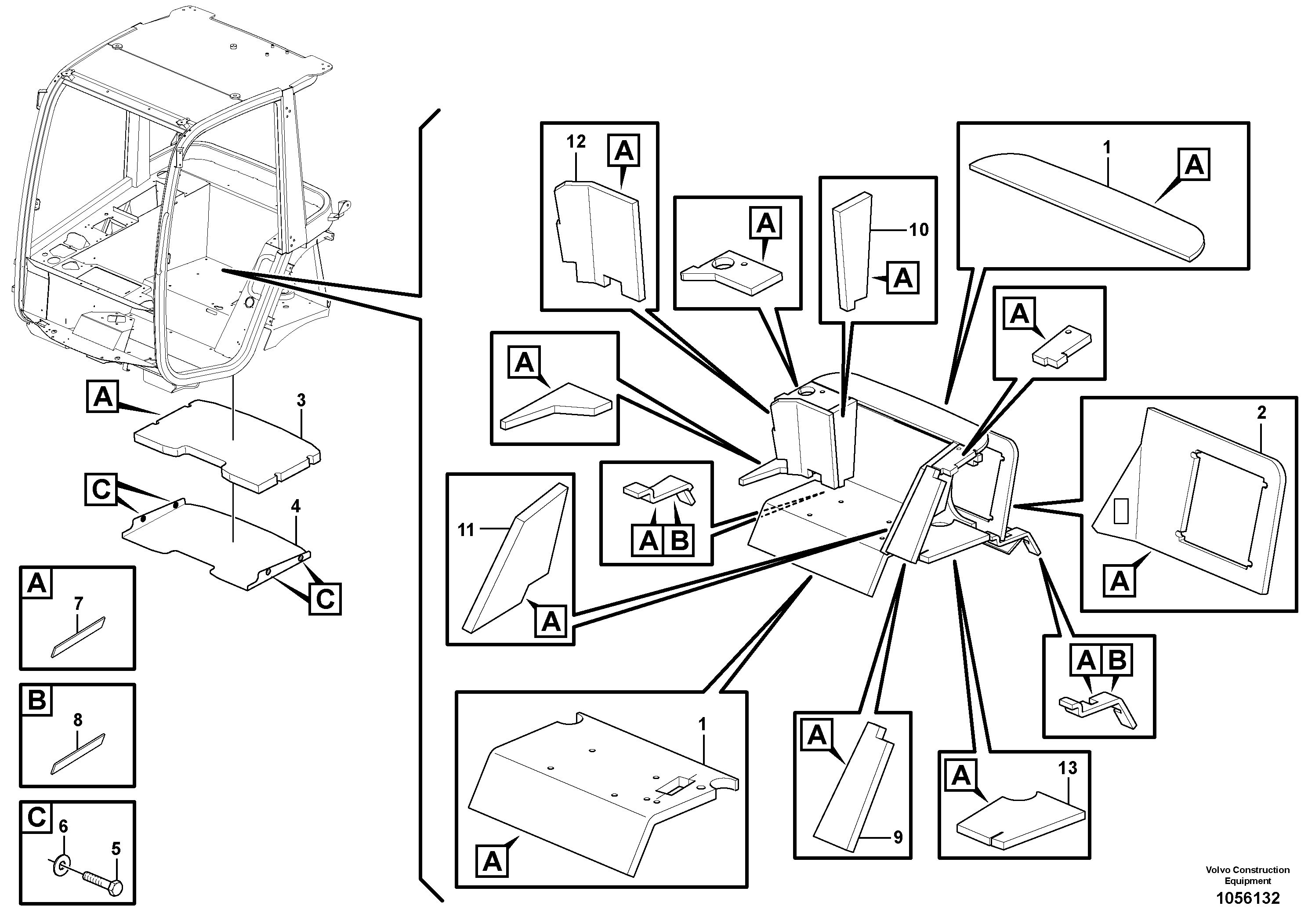 Схема запчастей Volvo L20F - 49476 Noise screening L20F