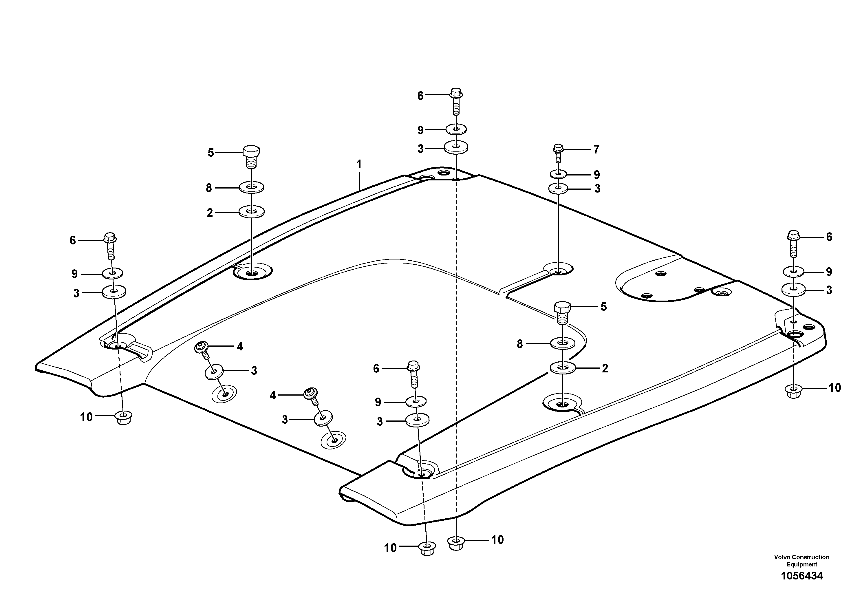 Схема запчастей Volvo L20F - 70408 Roof Cover L20F
