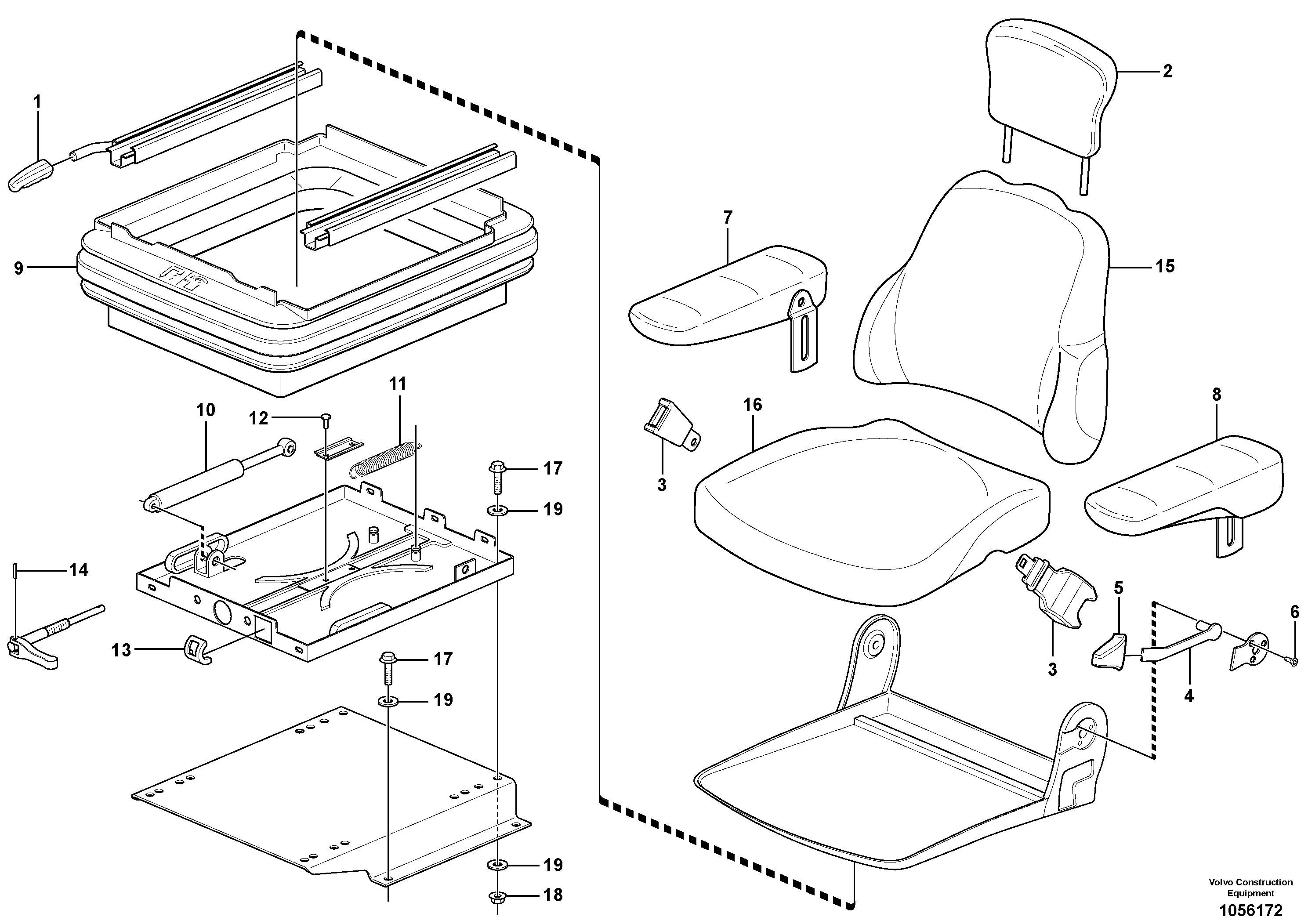 Схема запчастей Volvo L25F - 77923 Drivers seat L25F