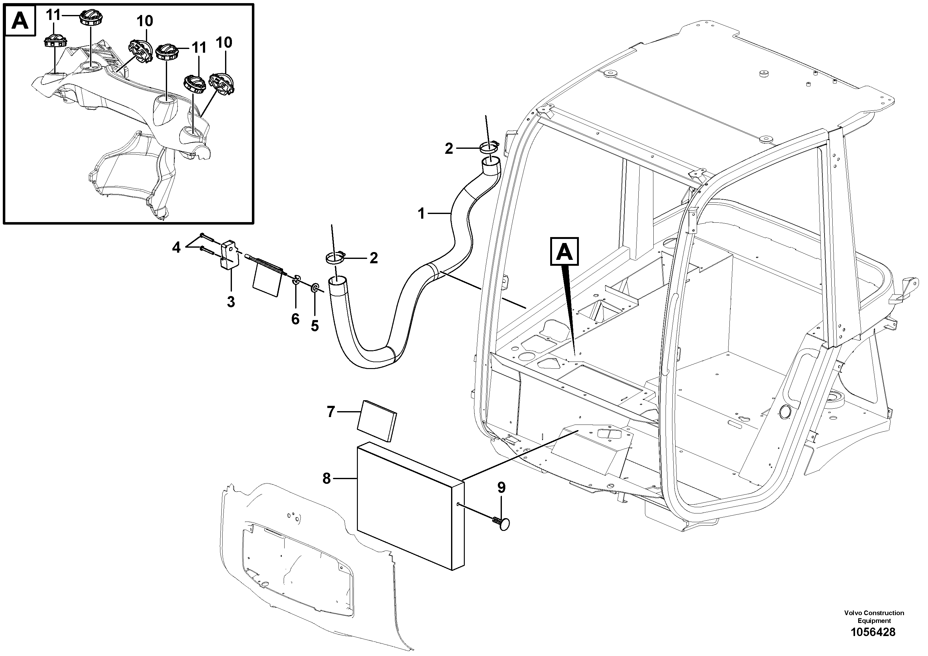 Схема запчастей Volvo L25F - 69800 Air distribution L25F