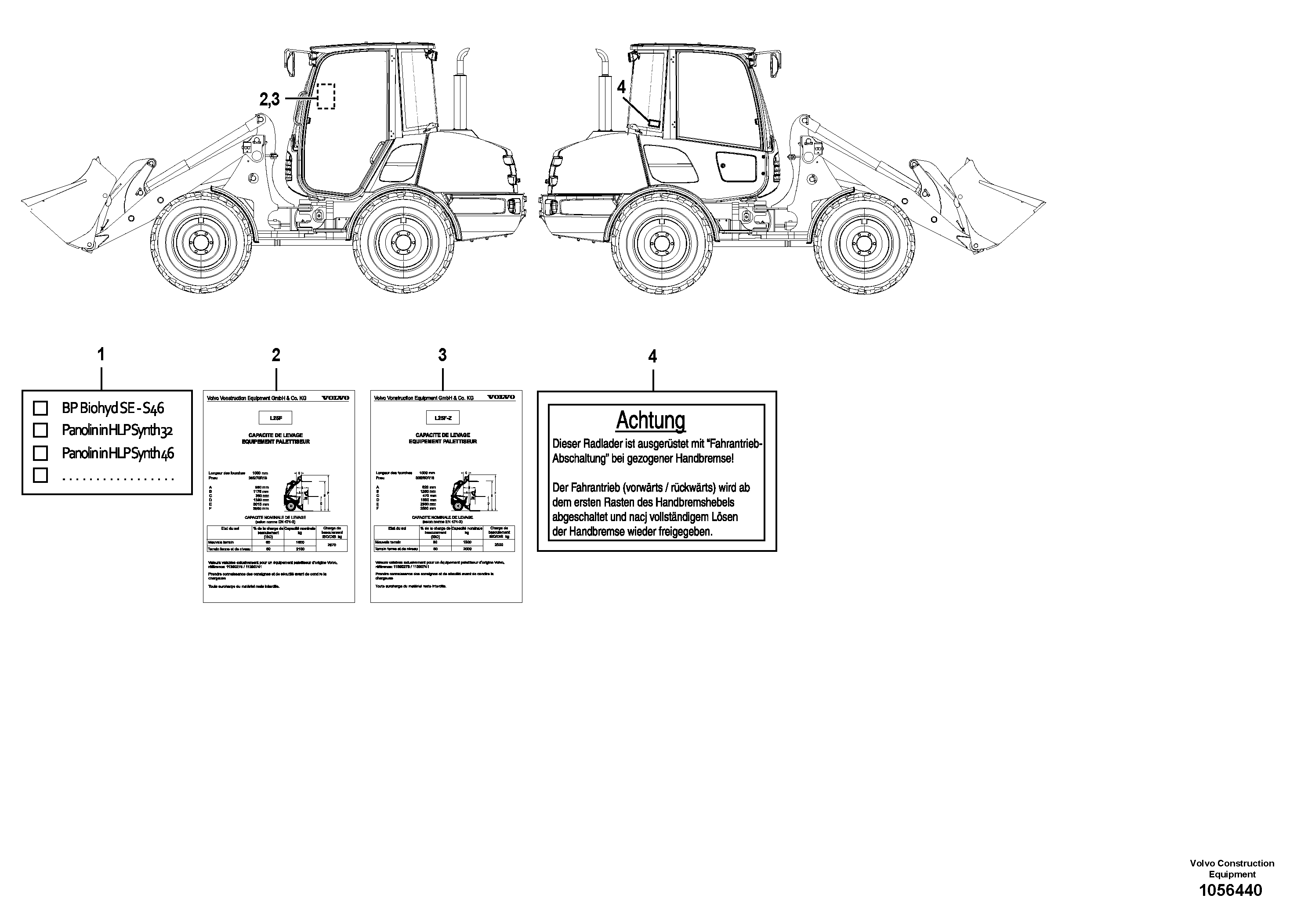 Схема запчастей Volvo L25F - 102429 Sign plates and decals L25F