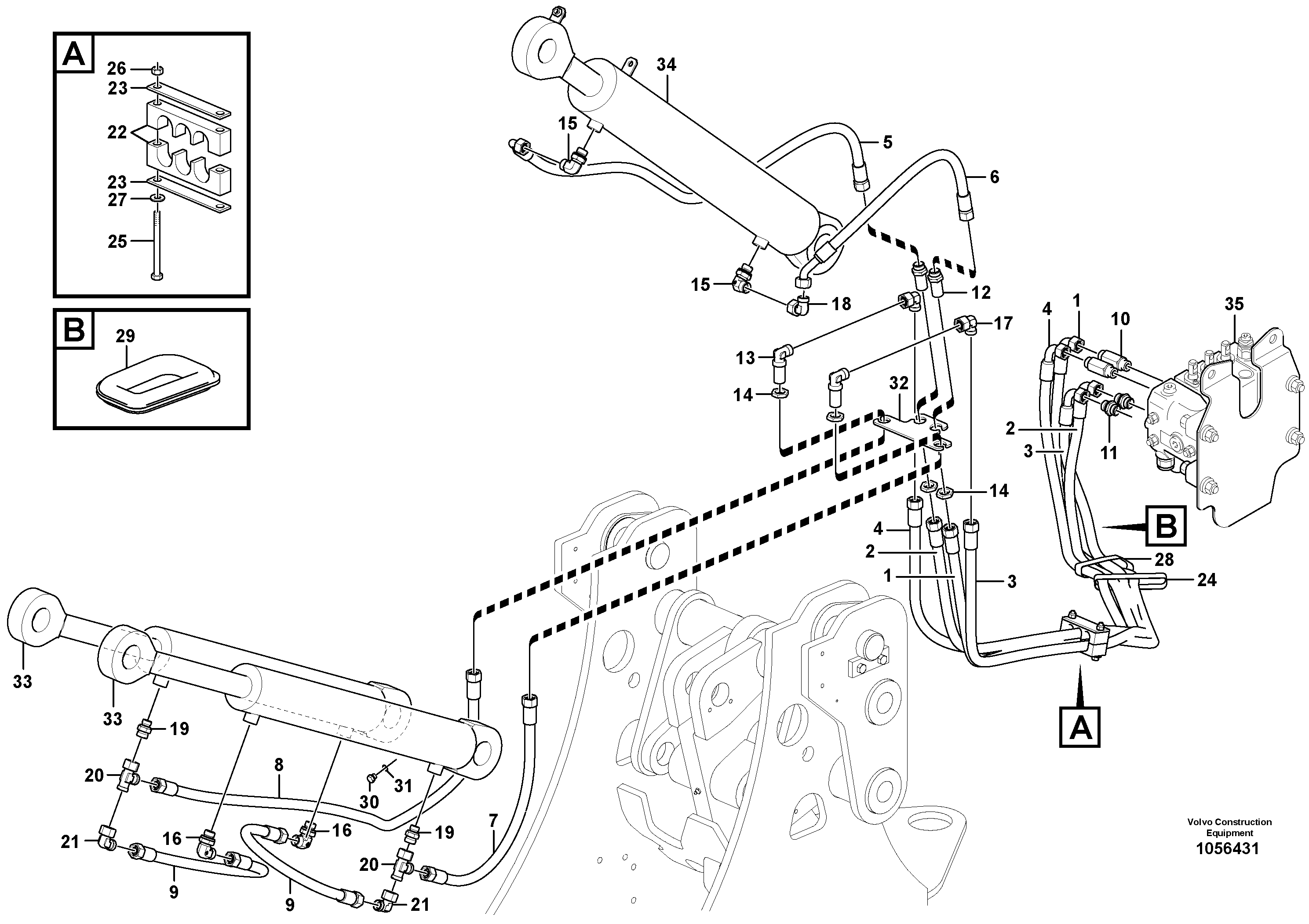 Схема запчастей Volvo L25F - 41949 Hydraulic system lifting and tilting System L25F