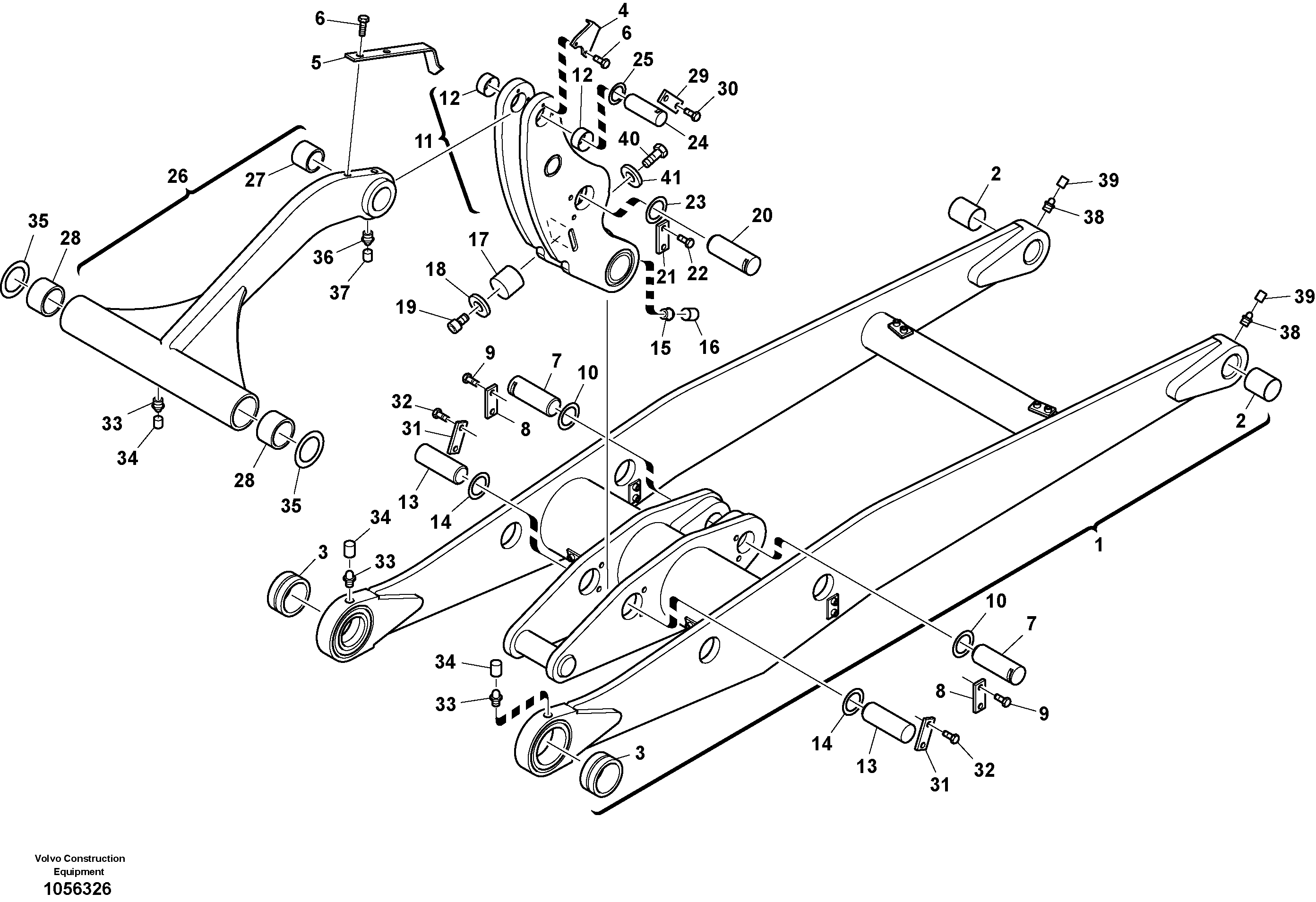 Схема запчастей Volvo L25F - 67660 Lifting framework with assembly parts L25F