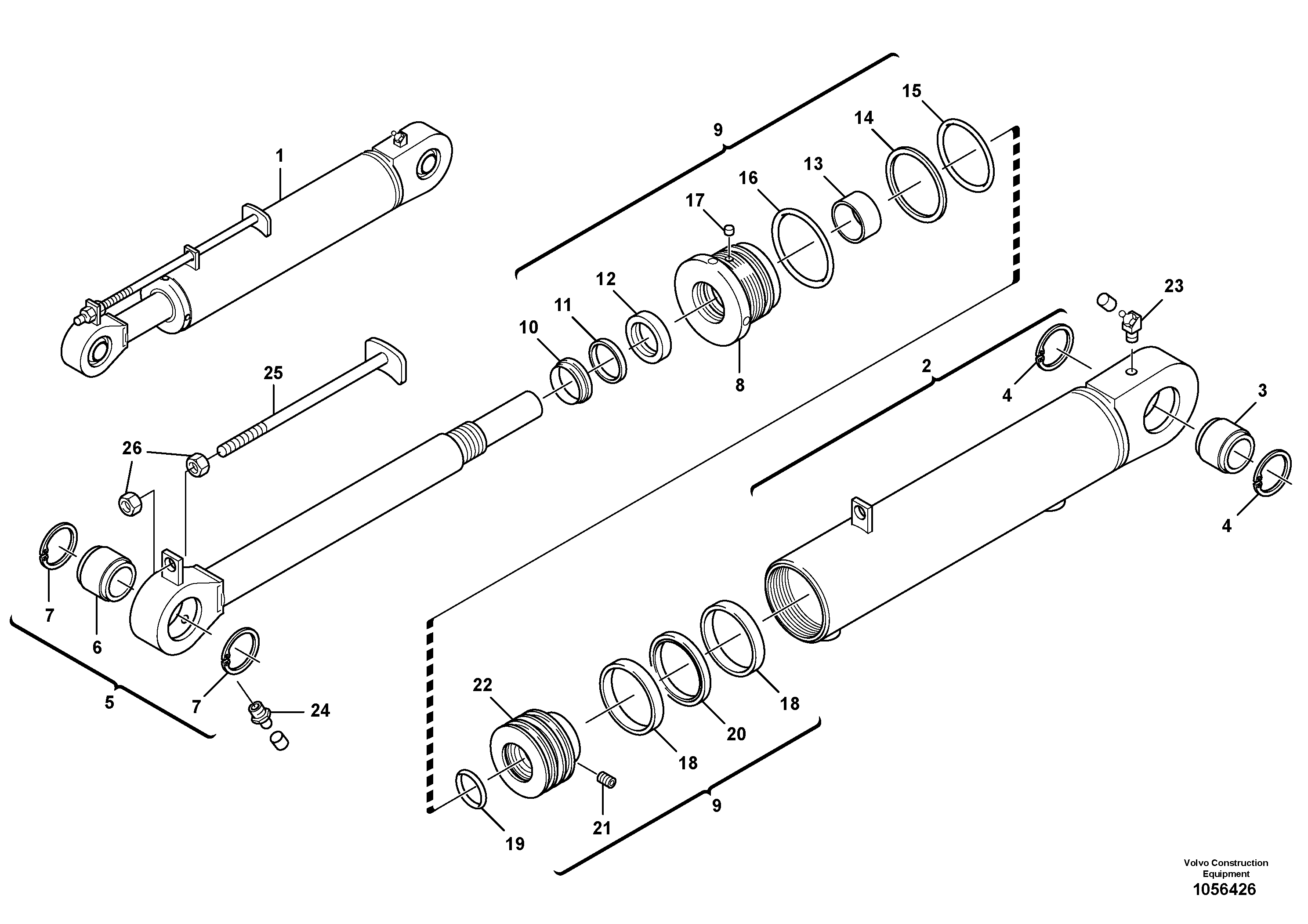Схема запчастей Volvo L25F - 67667 Hydraulic cylinder, tilt L25F