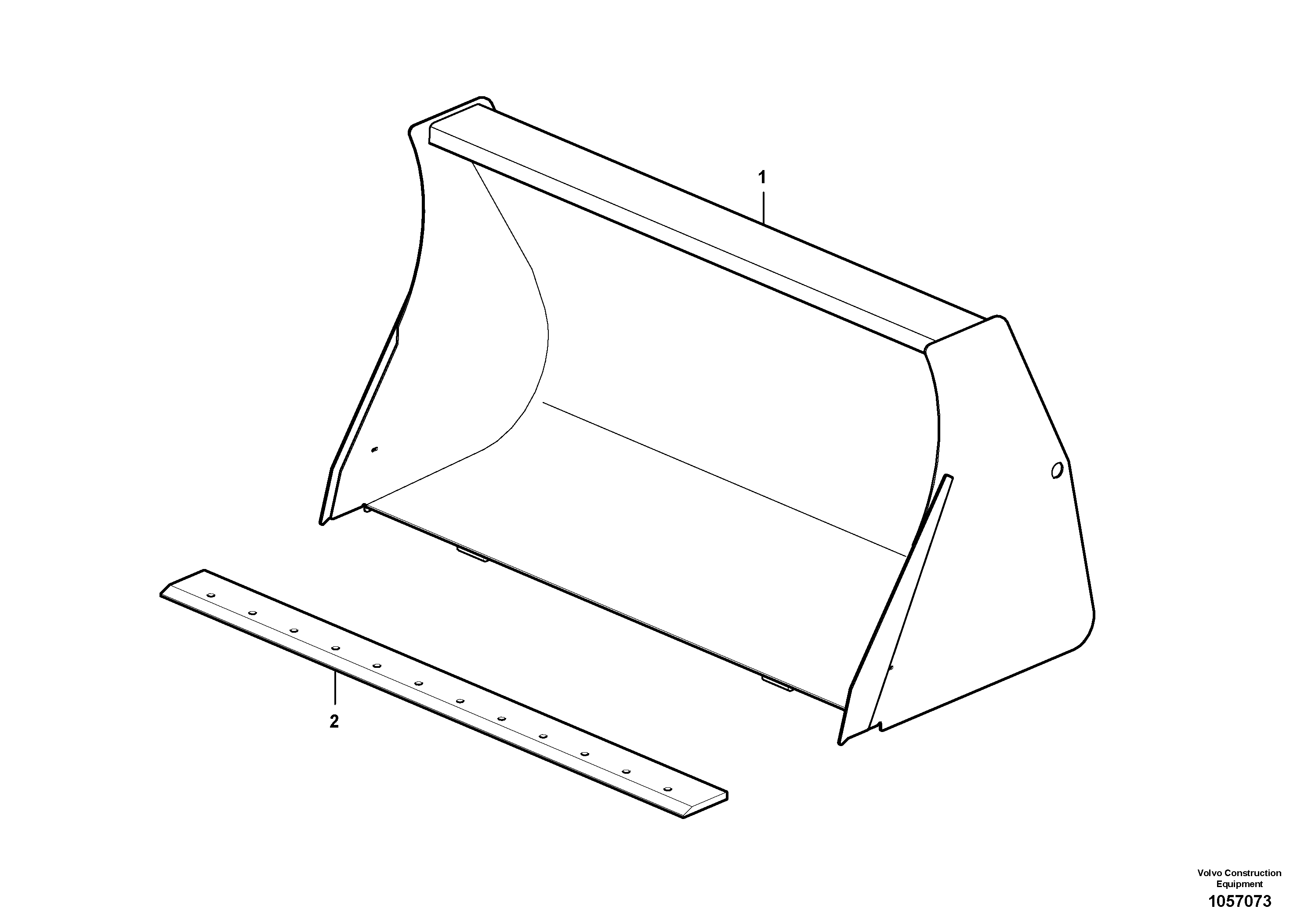 Схема запчастей Volvo L25F - 99153 Bucket, straight lip without teeth ATTACHMENTS ATT. COMPACT WHEEL LOADERS GEN. F