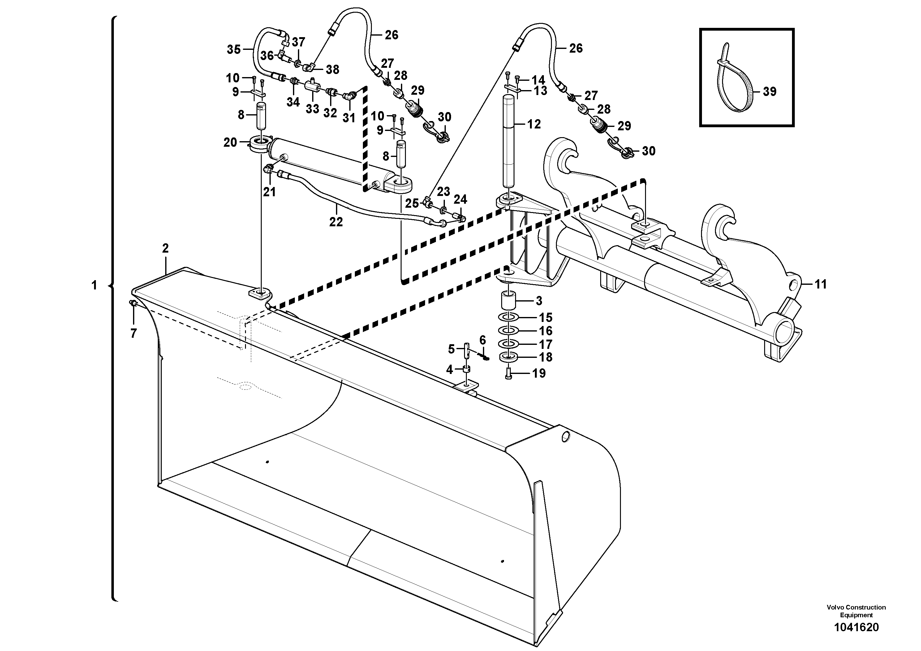 Схема запчастей Volvo L25F - 106399 Side tip bucket ATTACHMENTS ATT. COMPACT WHEEL LOADERS GEN. F
