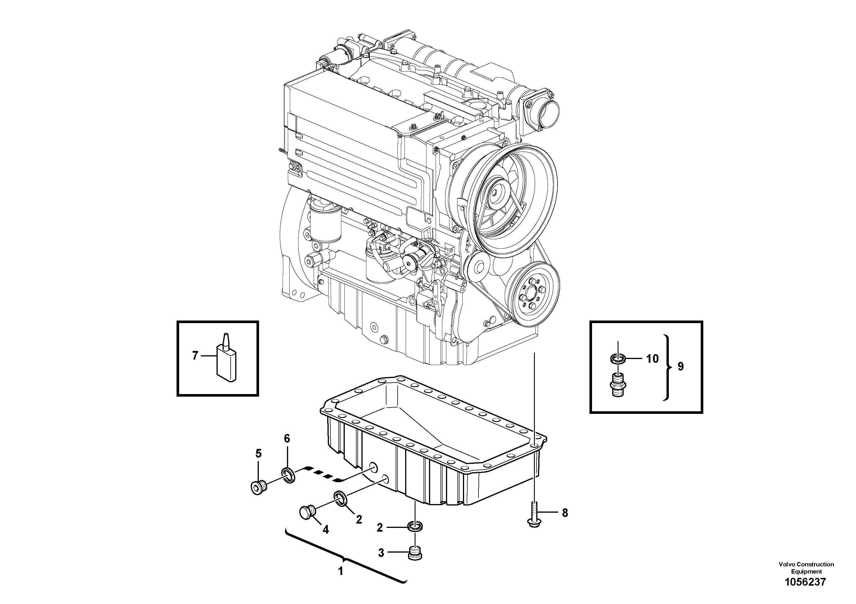 Схема запчастей Volvo L25F - 46729 Oil sump L25F