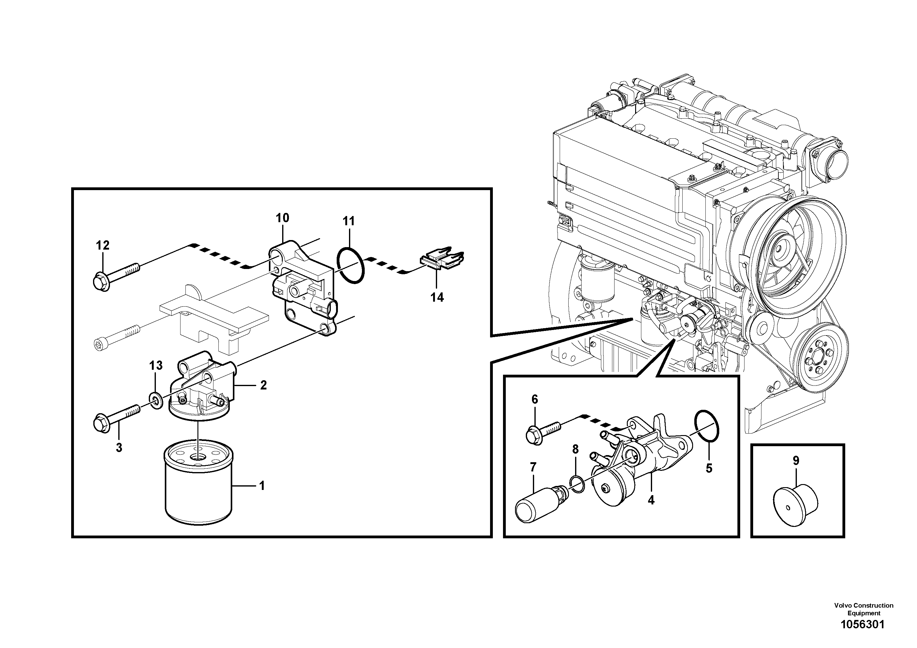 Схема запчастей Volvo L25F - 42044 Fuel filter - Feed pump L25F