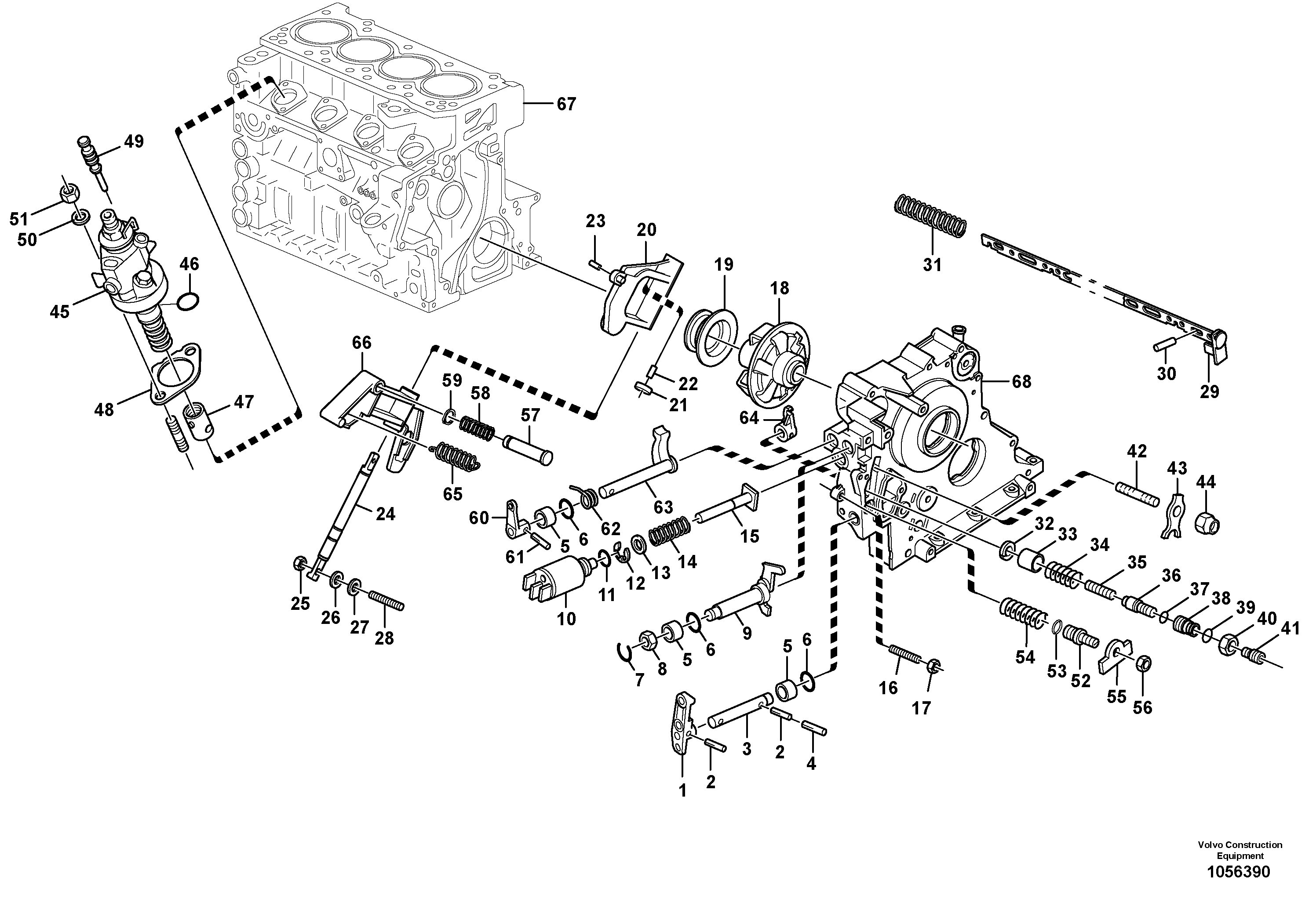 Схема запчастей Volvo L25F - 83008 Speed adjustment - Fuel injection pump L25F