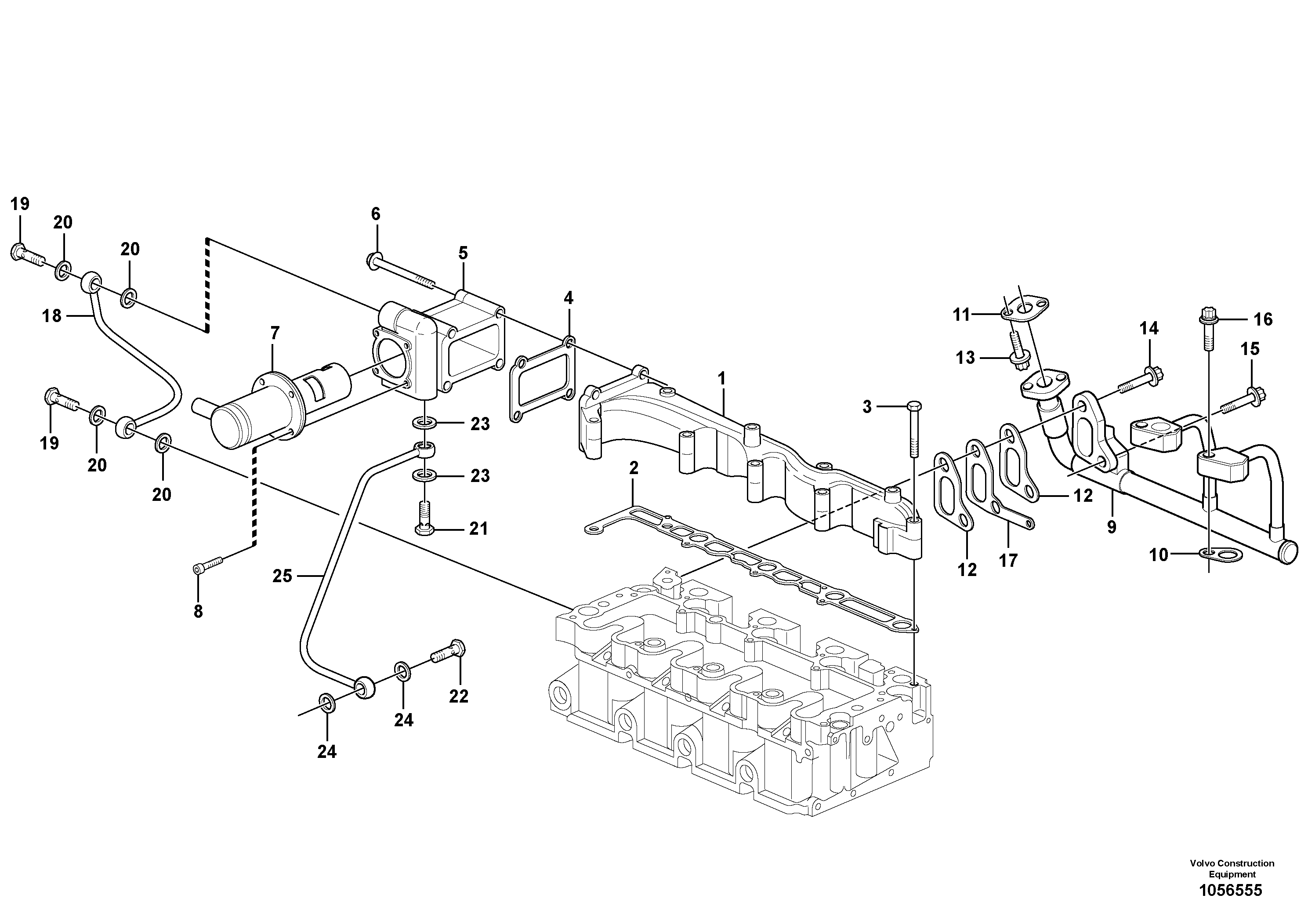 Схема запчастей Volvo L25F - 97821 Выхлопная система L25F
