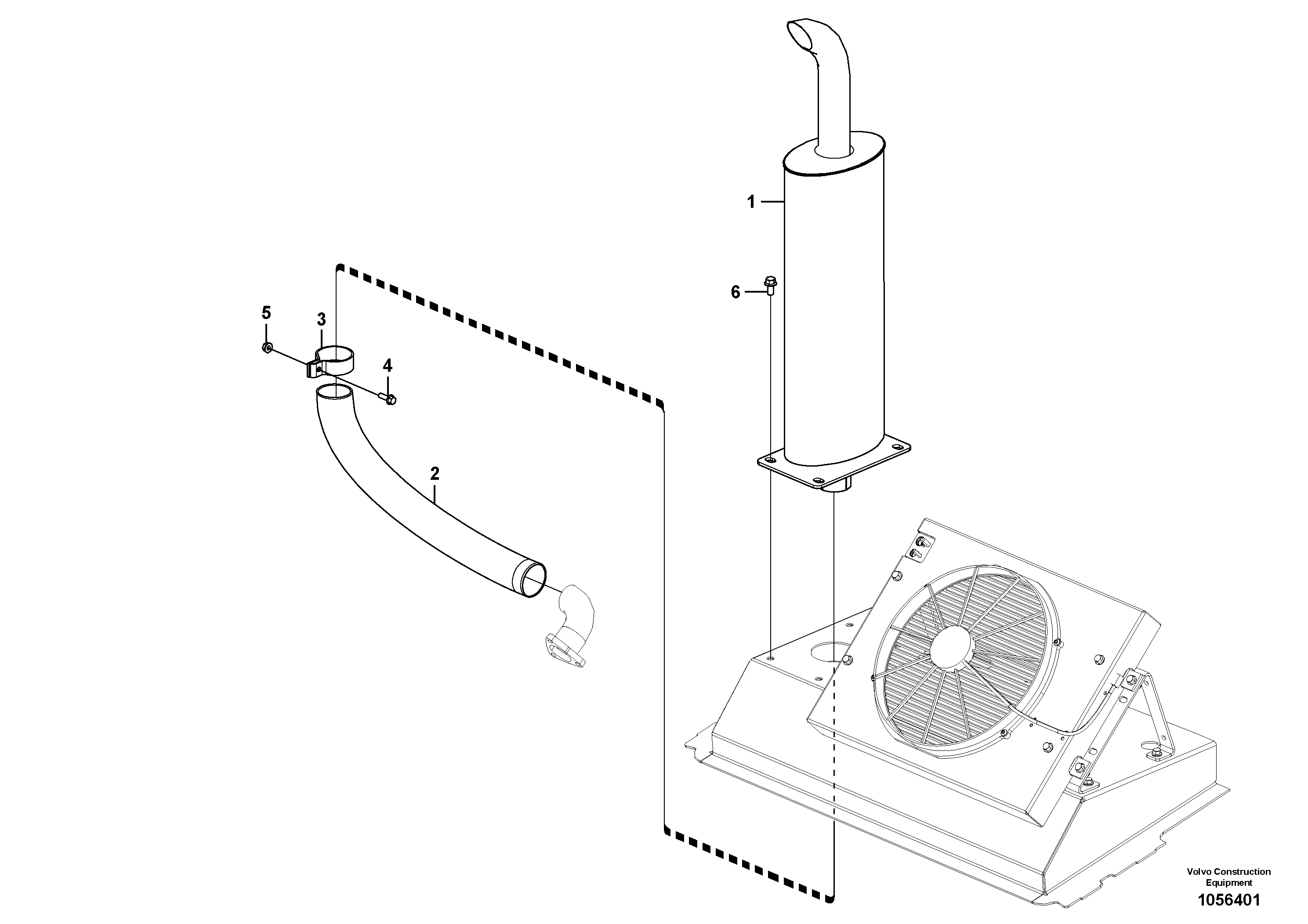 Схема запчастей Volvo L25F - 89749 Выхлопная система L25F