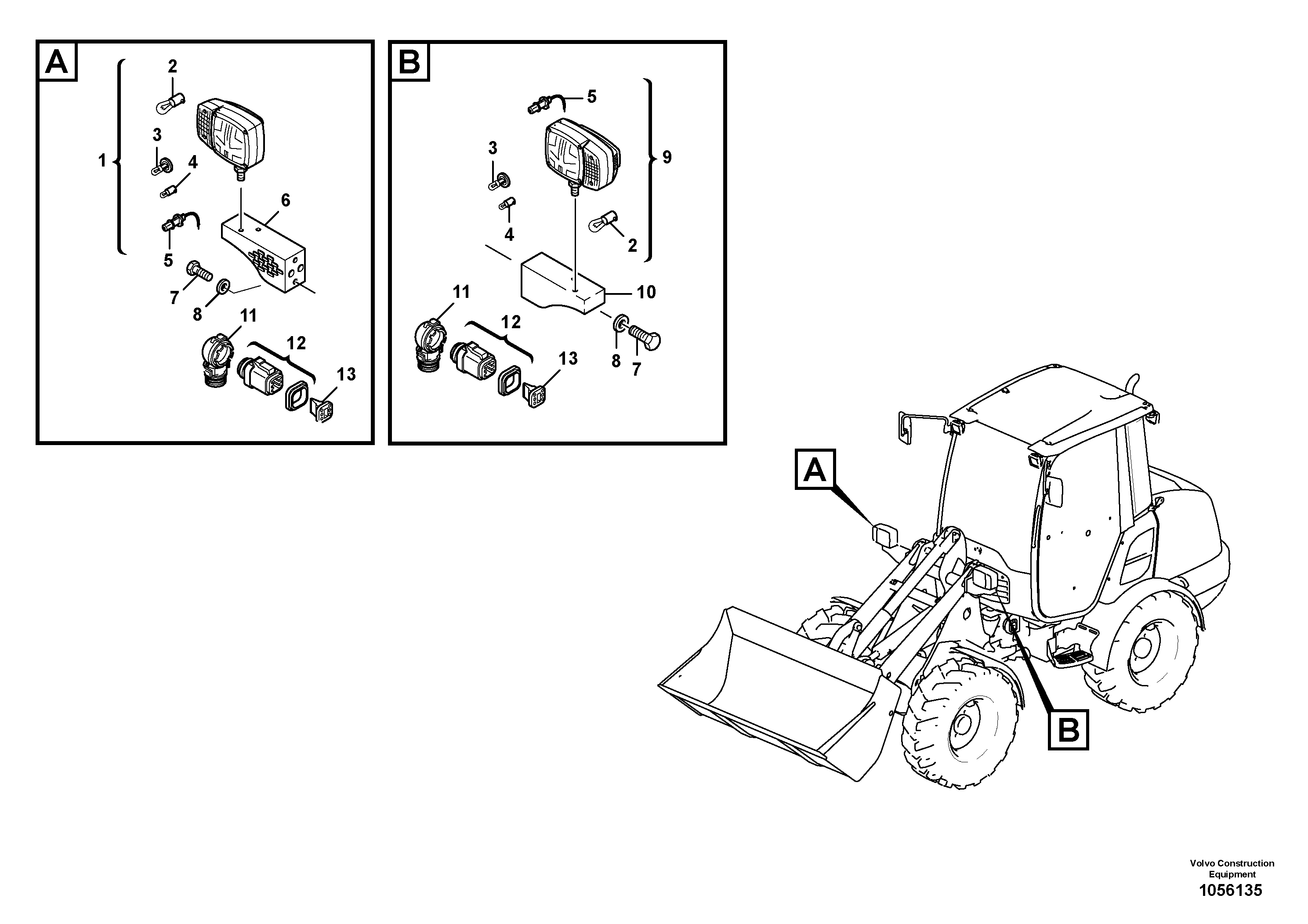 Схема запчастей Volvo L25F - 50251 Lighting, front L25F