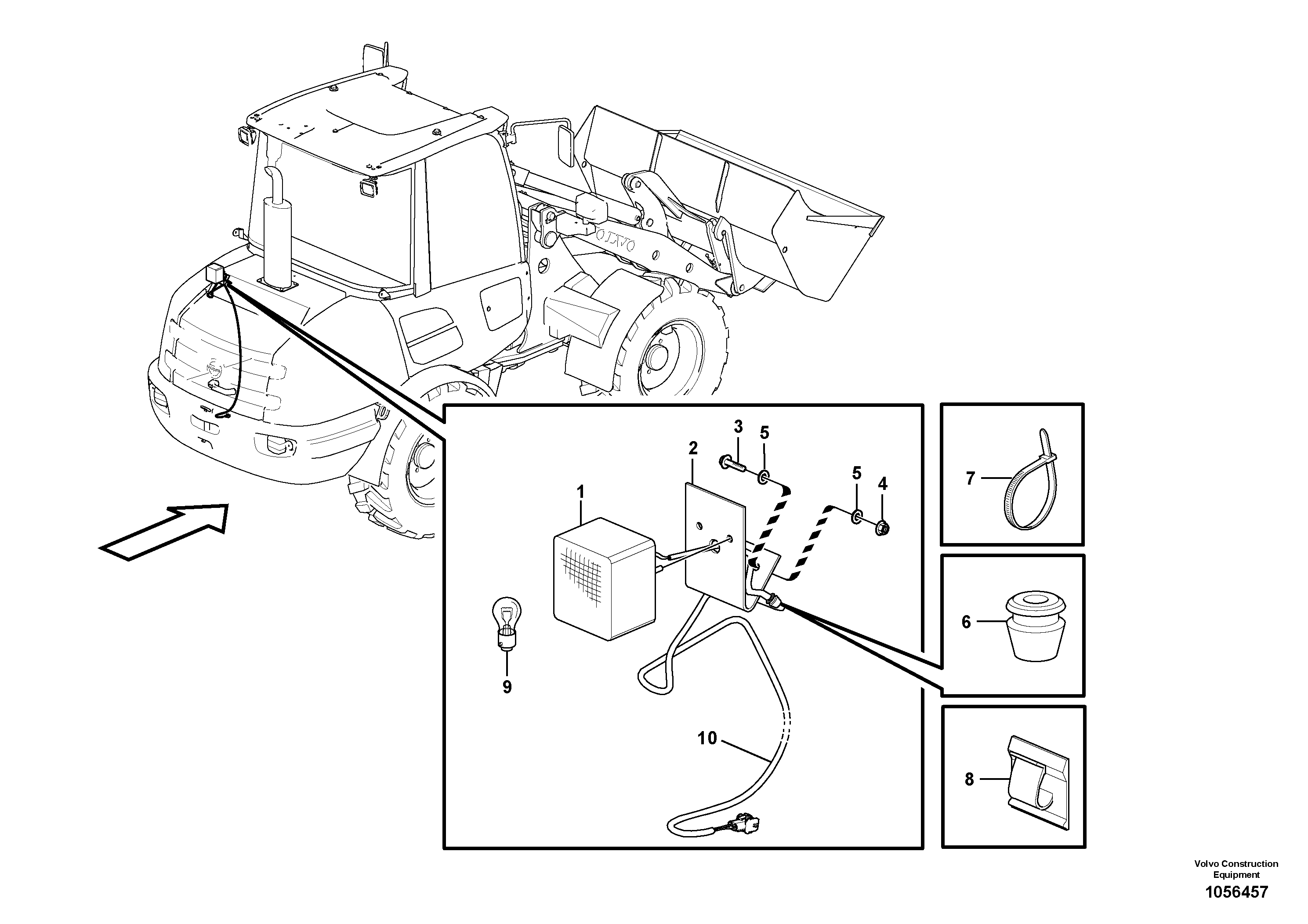 Схема запчастей Volvo L25F - 48792 Back-up lamp L25F