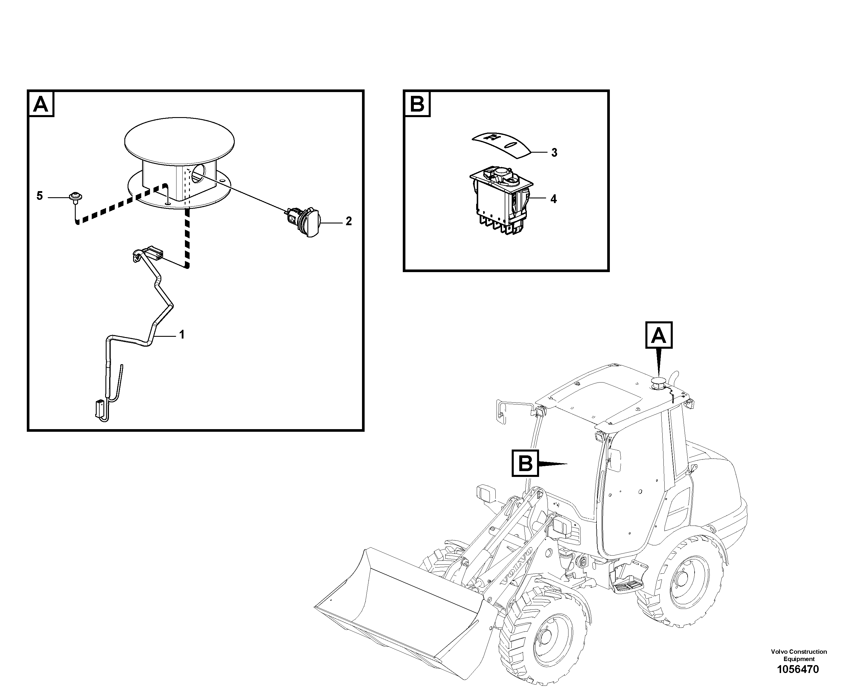 Схема запчастей Volvo L25F - 70728 Rotating beacon L25F