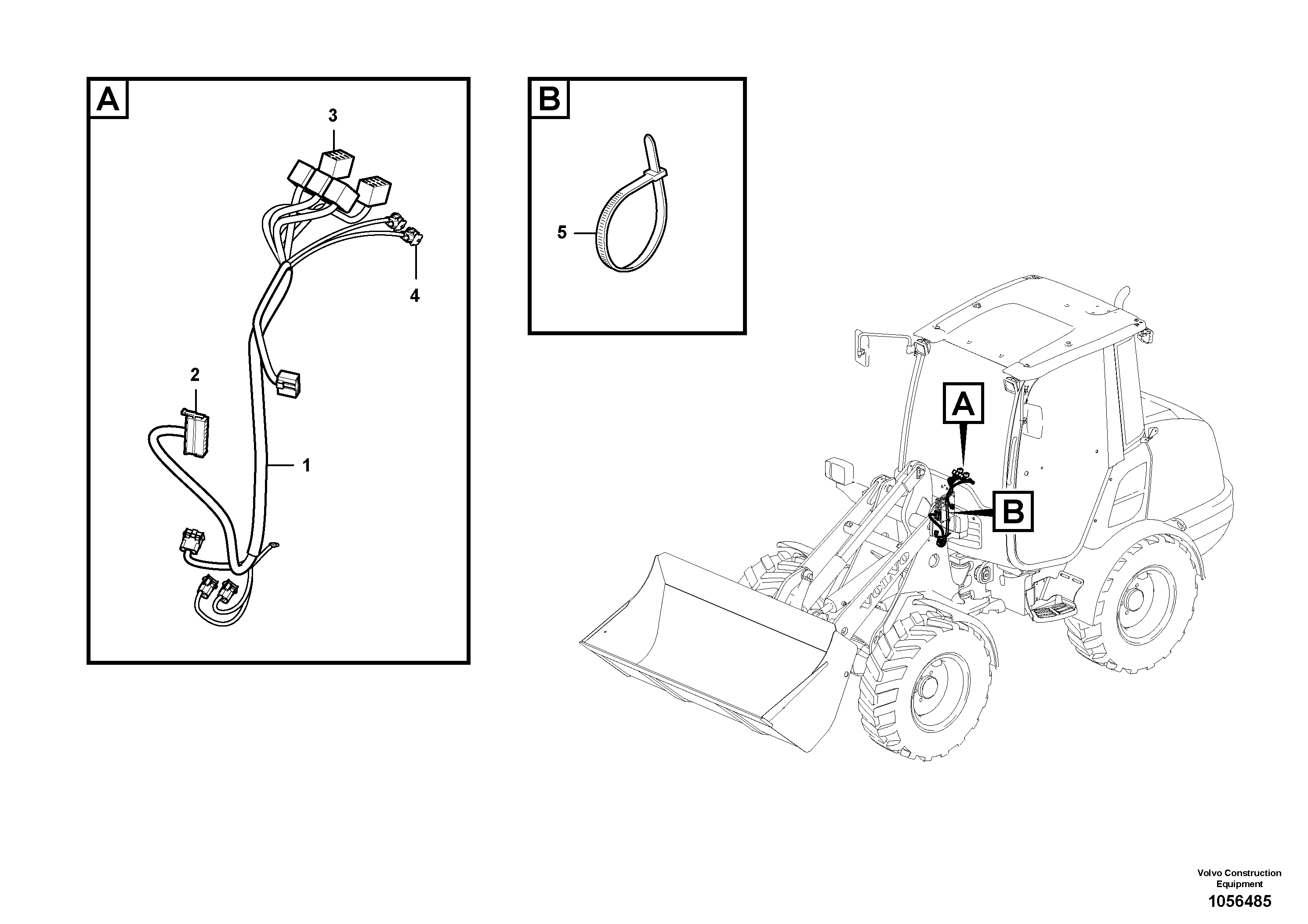Схема запчастей Volvo L25F - 70734 Cable harnesses, control panel L25F