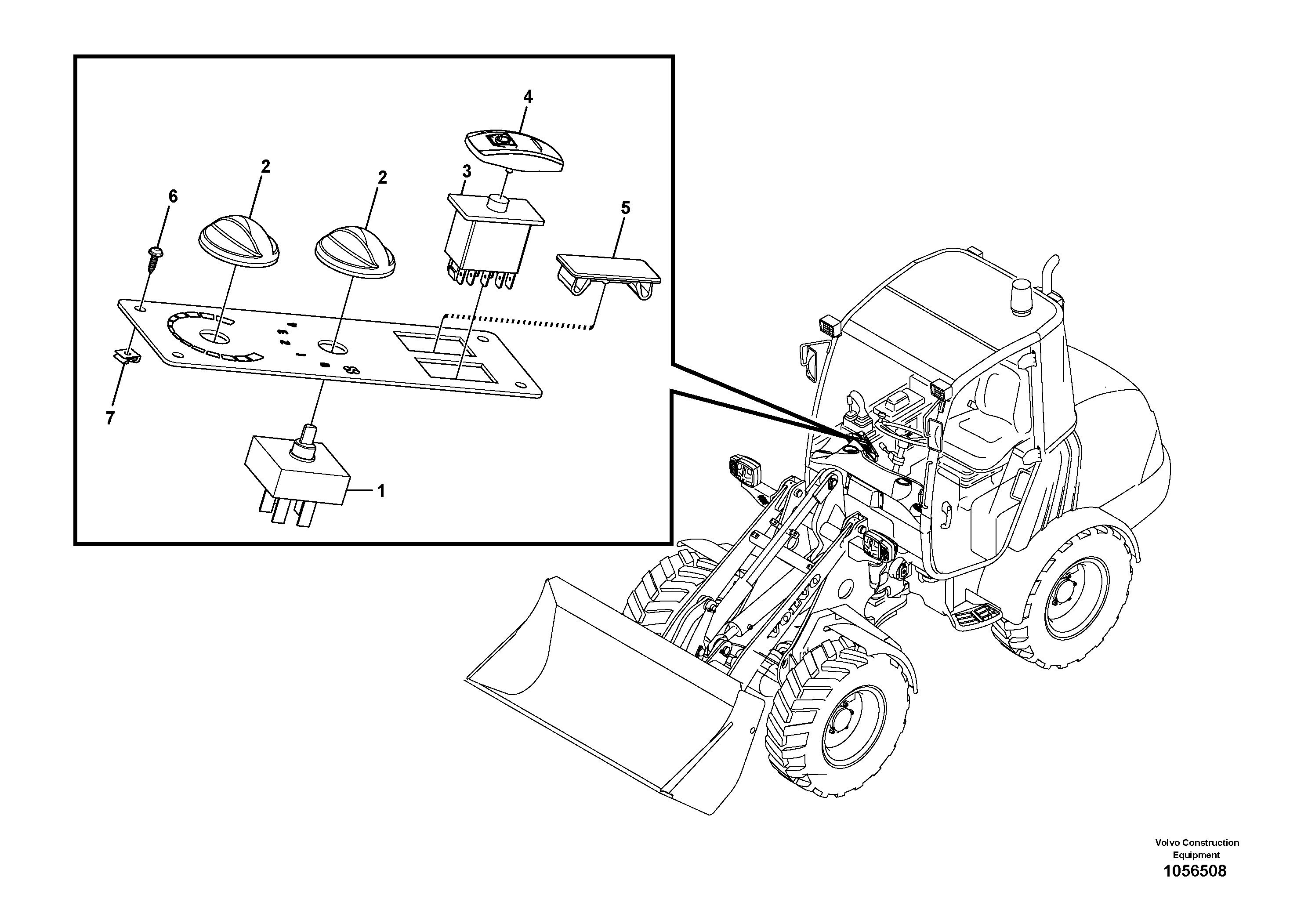 Схема запчастей Volvo L25F - 40611 Control panel L25F