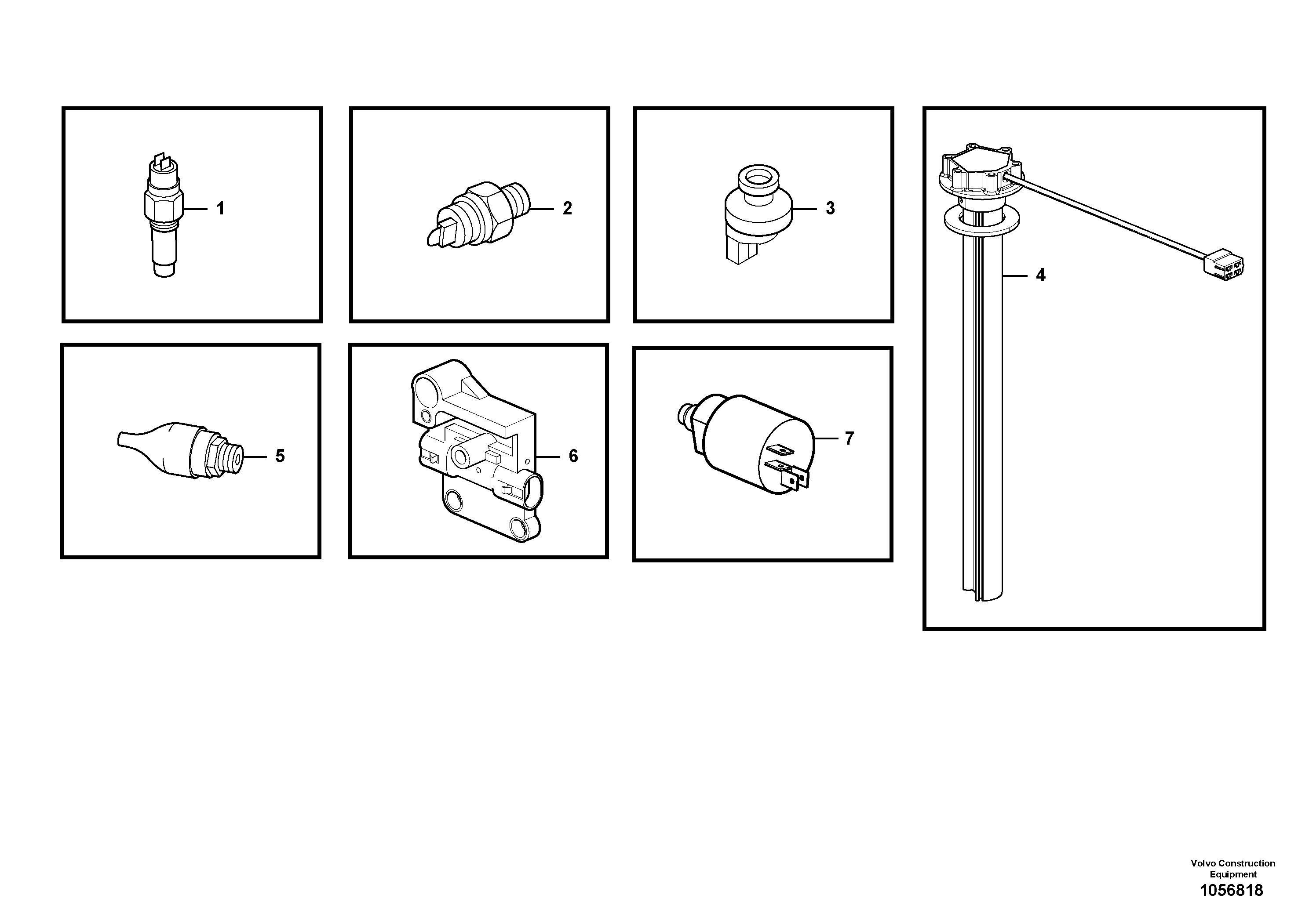 Схема запчастей Volvo L25F - 101113 Sensors, reference list L25F