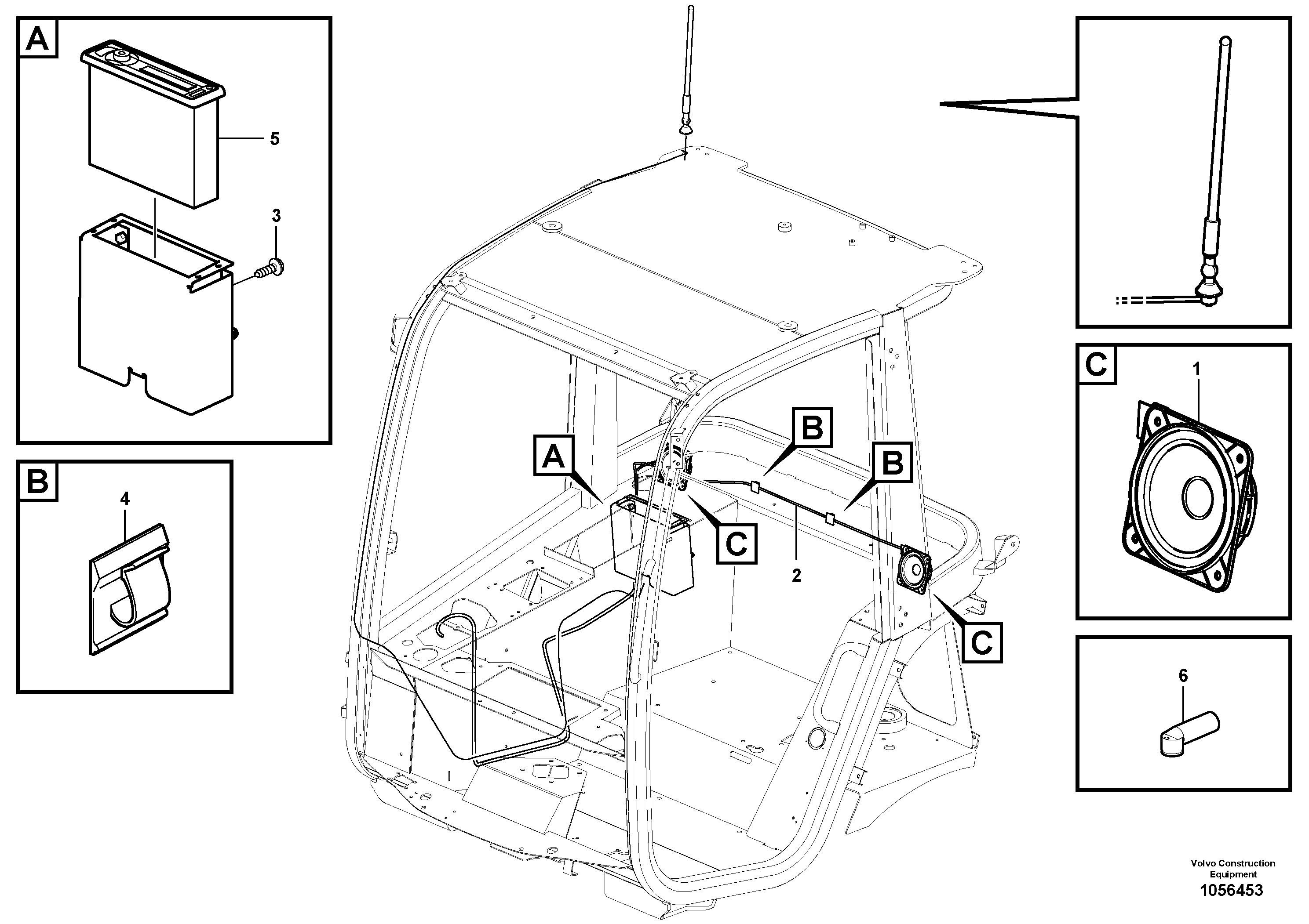 Схема запчастей Volvo L25F - 40618 Radio kit L25F