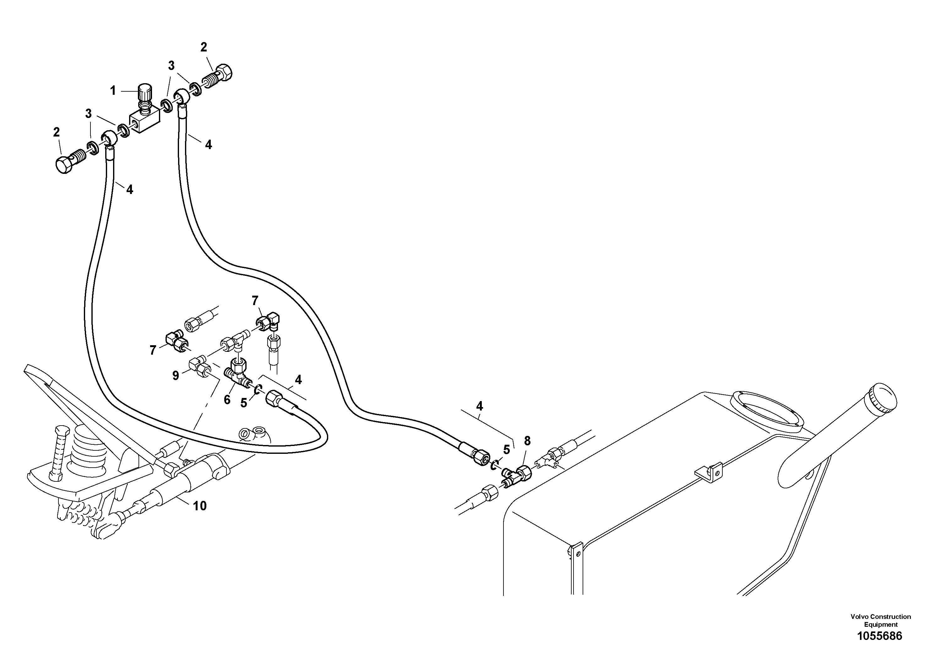 Схема запчастей Volvo L25F - 39275 Hand inching control L25F