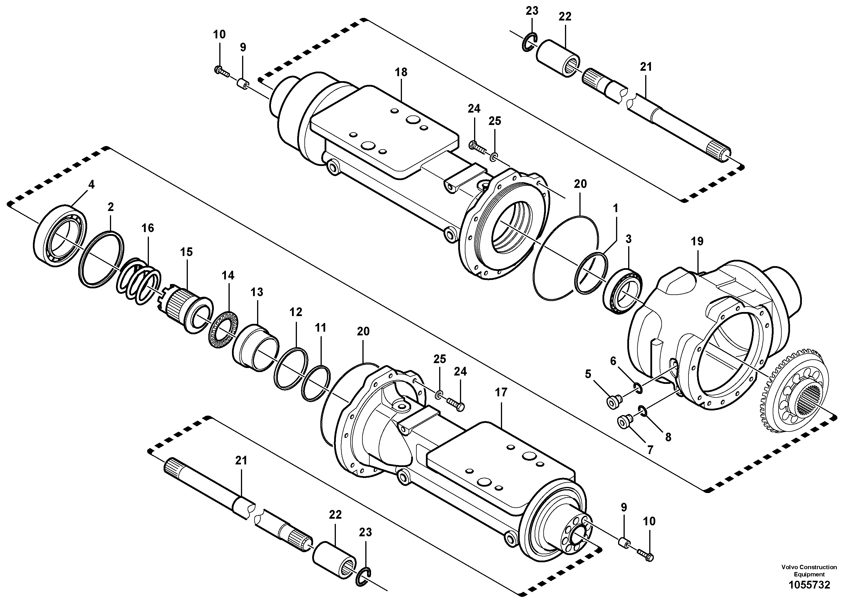 Схема запчастей Volvo L25F - 41519 Housing - front axle L25F