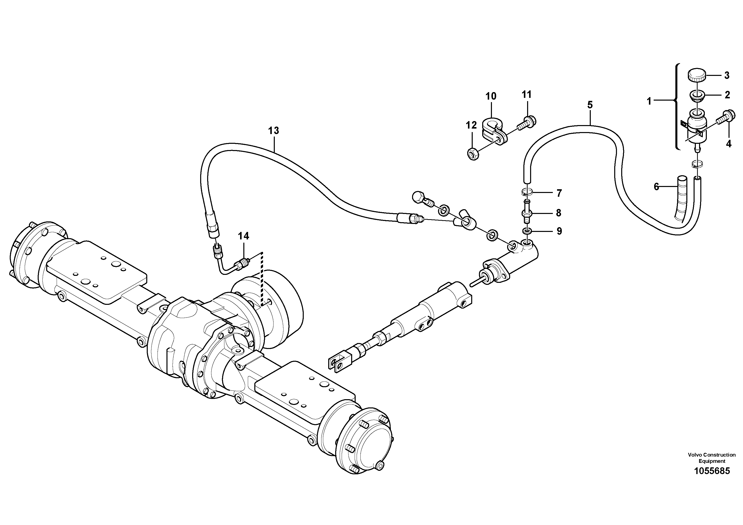 Схема запчастей Volvo L25F - 41533 Brake lines L25F