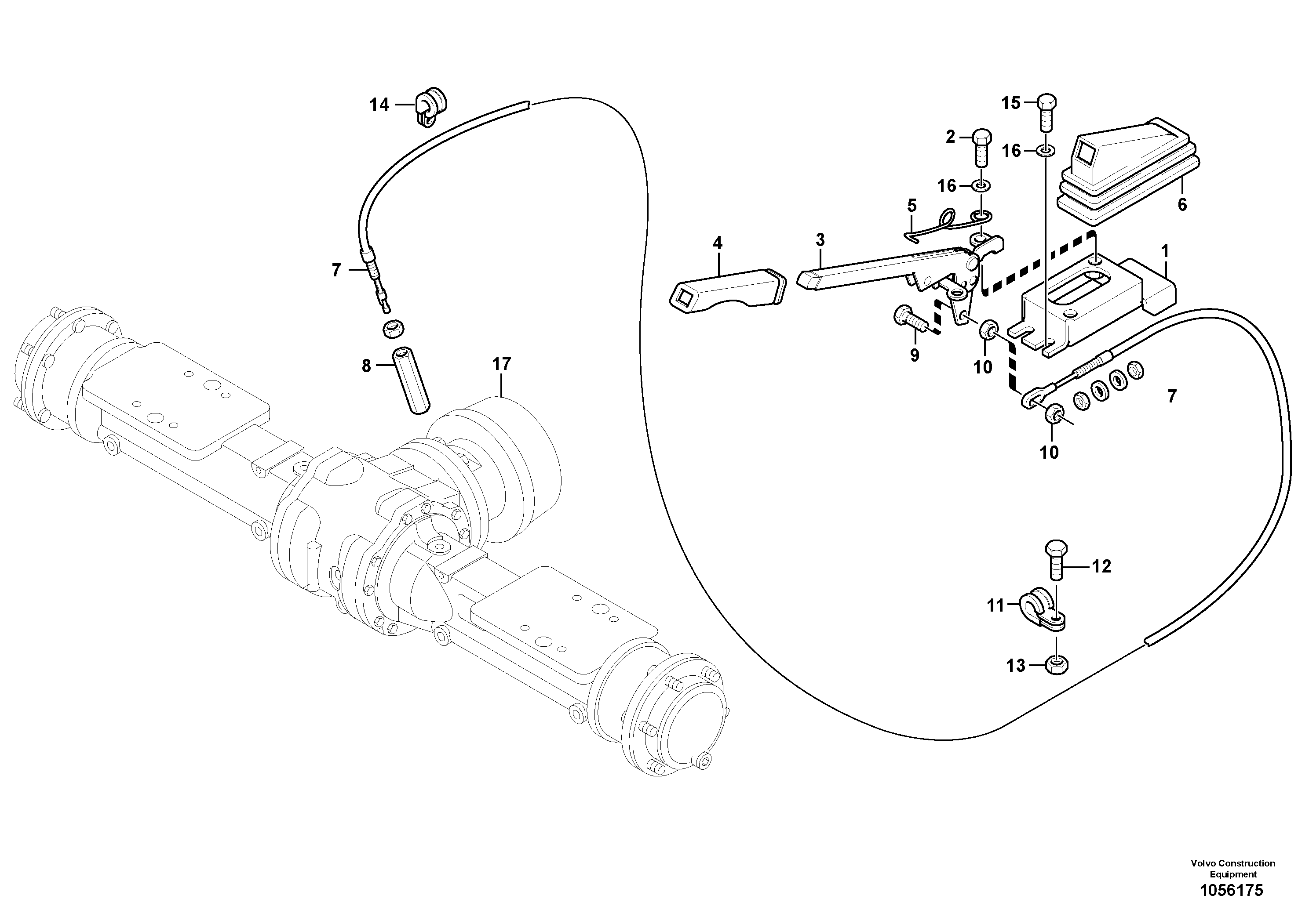 Схема запчастей Volvo L25F - 41534 Hand brake L25F