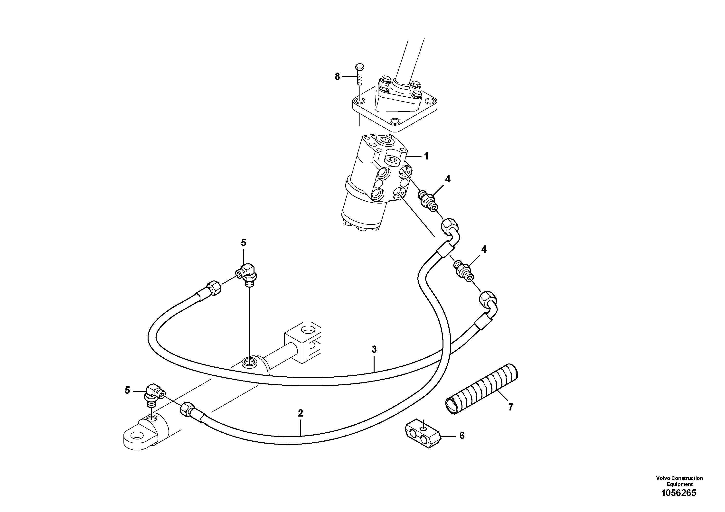 Схема запчастей Volvo L25F - 39049 Steering-hydraulic equipment - front vehicle L25F