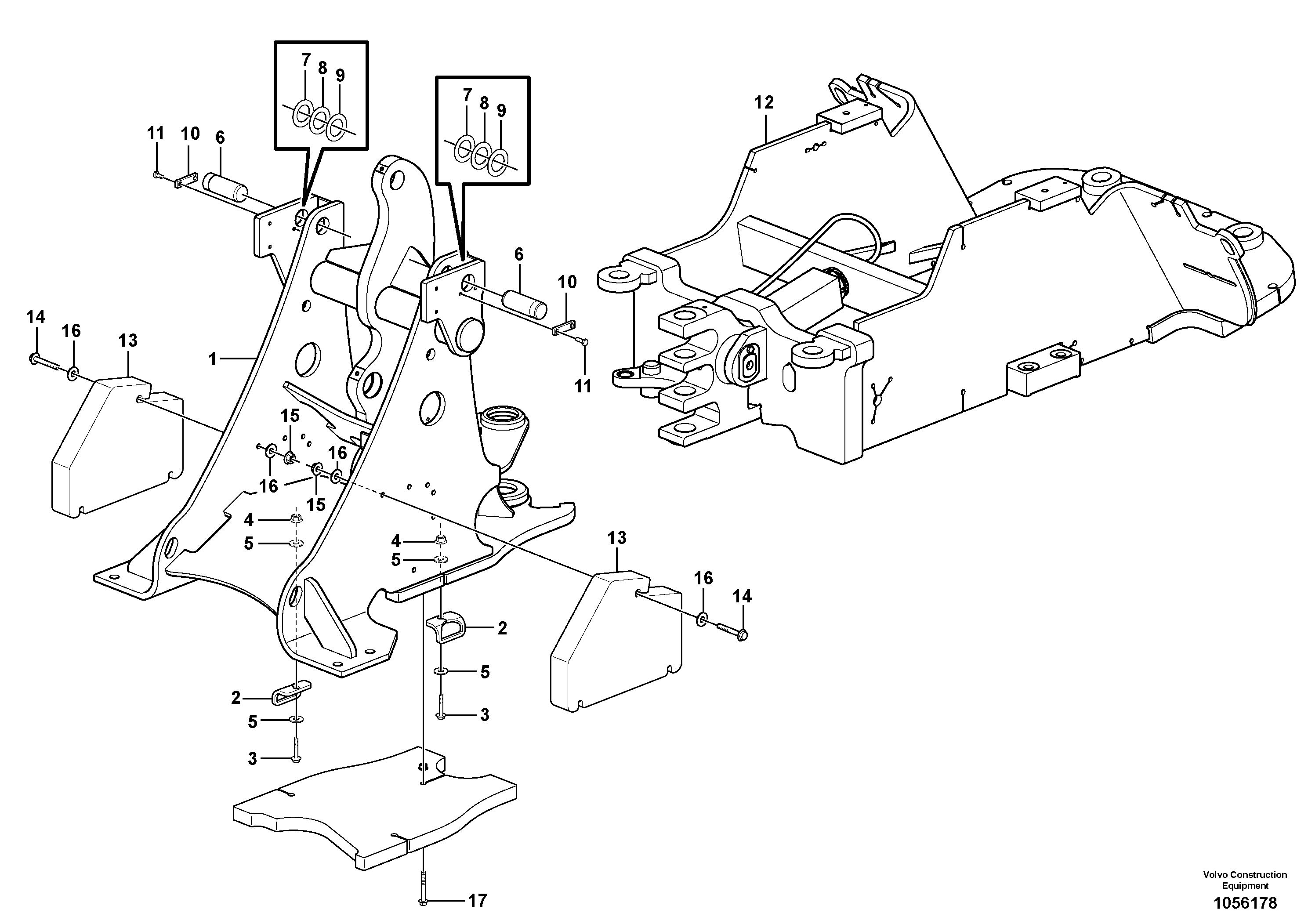 Схема запчастей Volvo L25F - 39053 Frame L25F