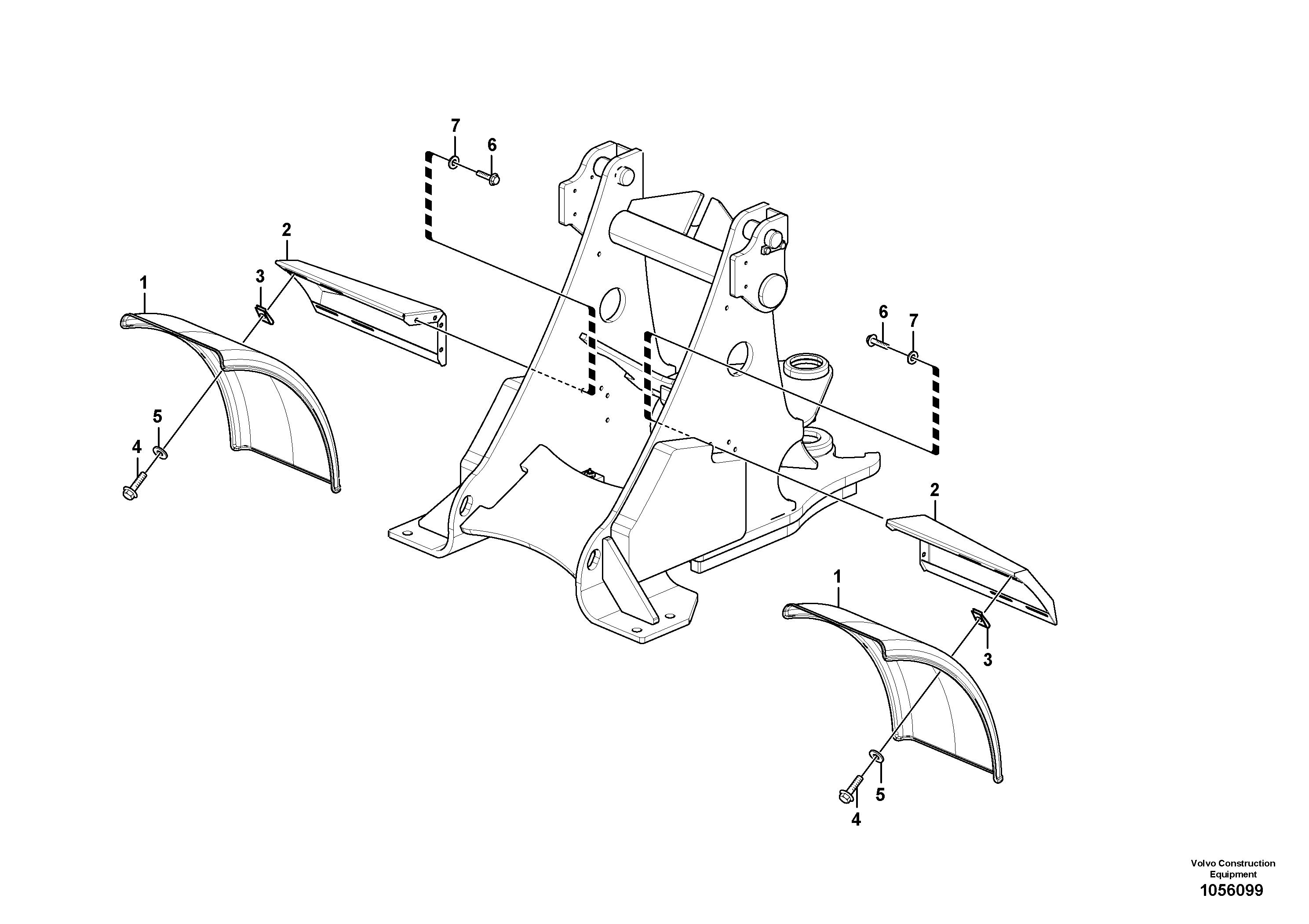 Схема запчастей Volvo L25F - 40001 Front mudguard L25F