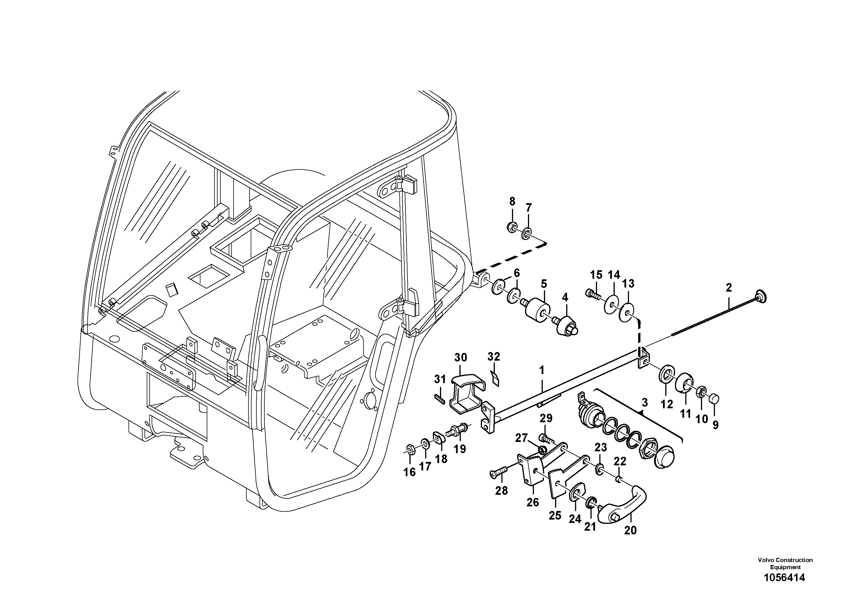 Схема запчастей Volvo L25F - 46141 Перила L25F