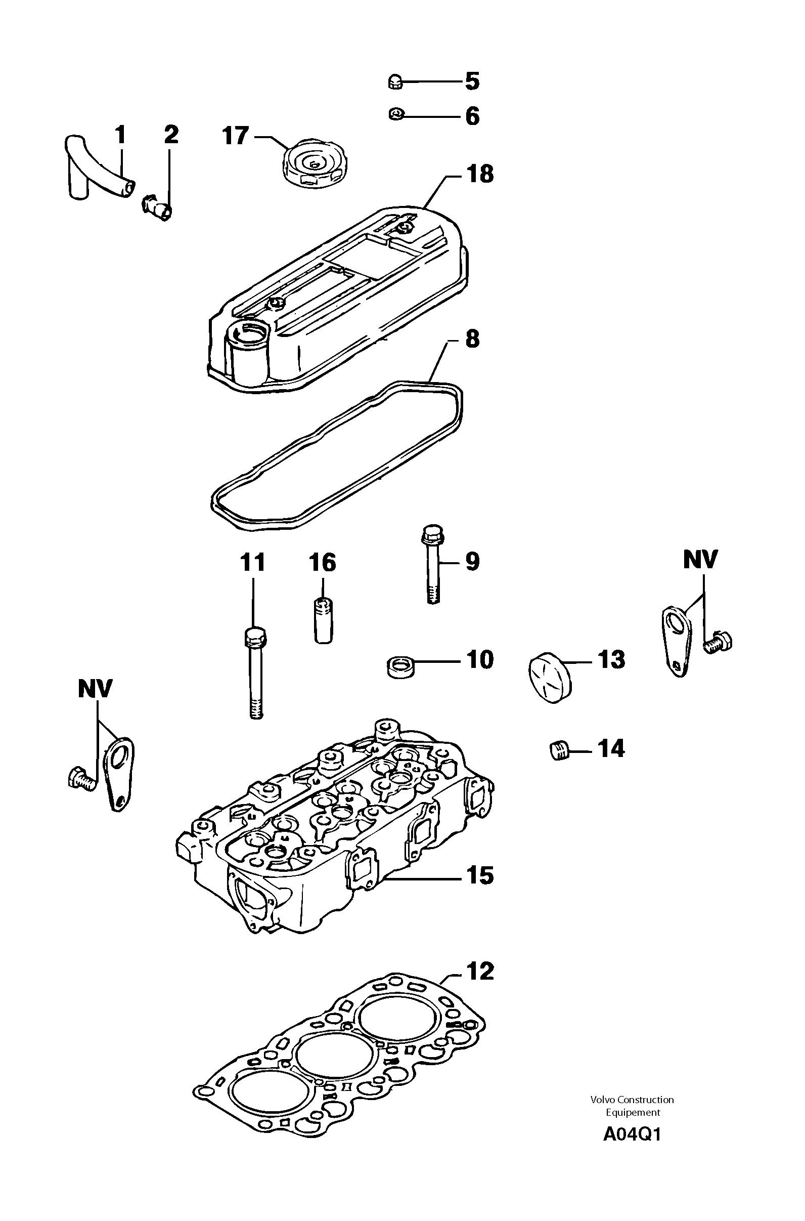 Схема запчастей Volvo EC14 TYPE 246, 271 - 23925 Головка блока цилиндров 