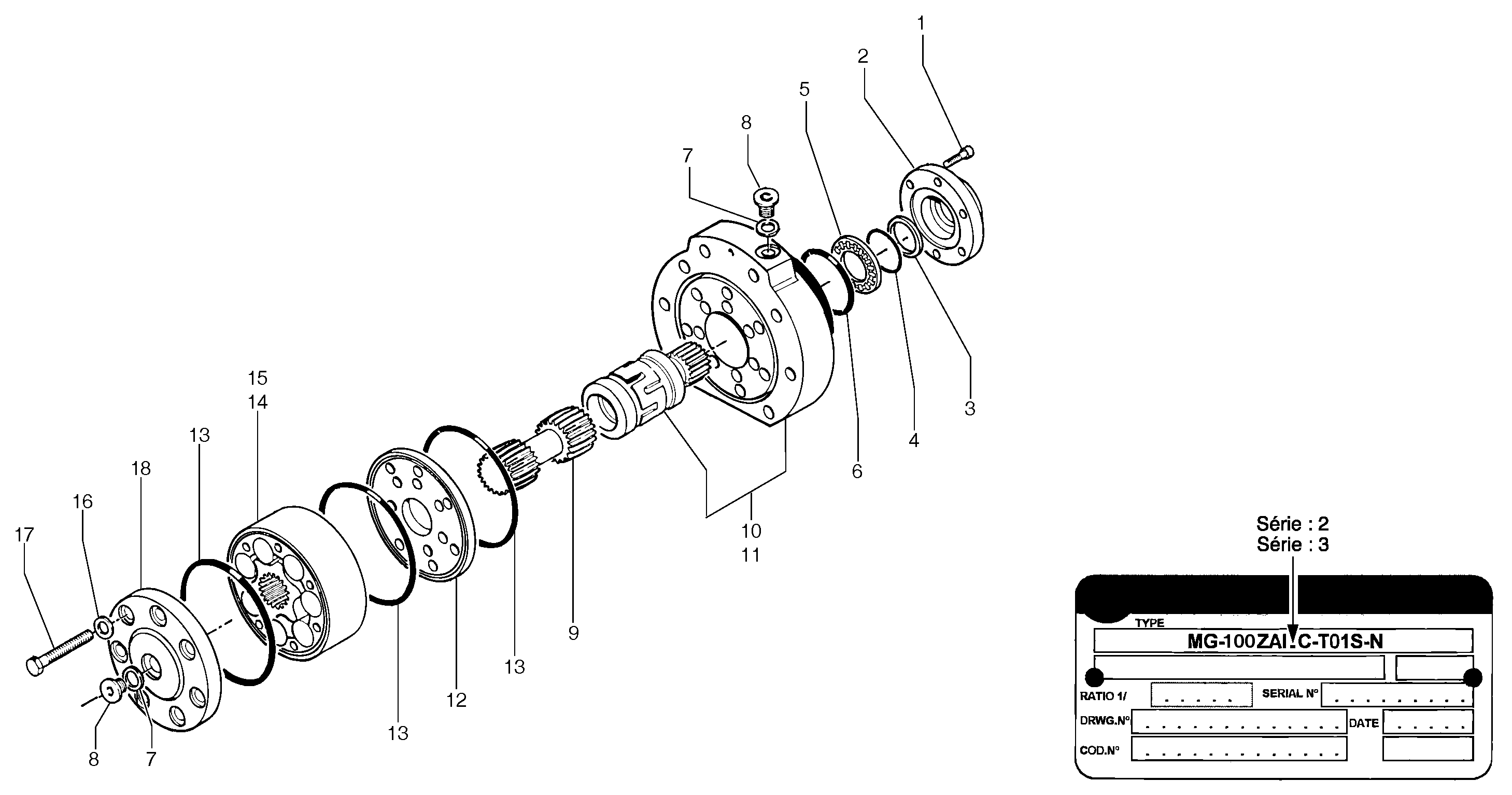 Схема запчастей Volvo EC14 TYPE 246, 271 - 24610 Hydraulic travelling motor 
