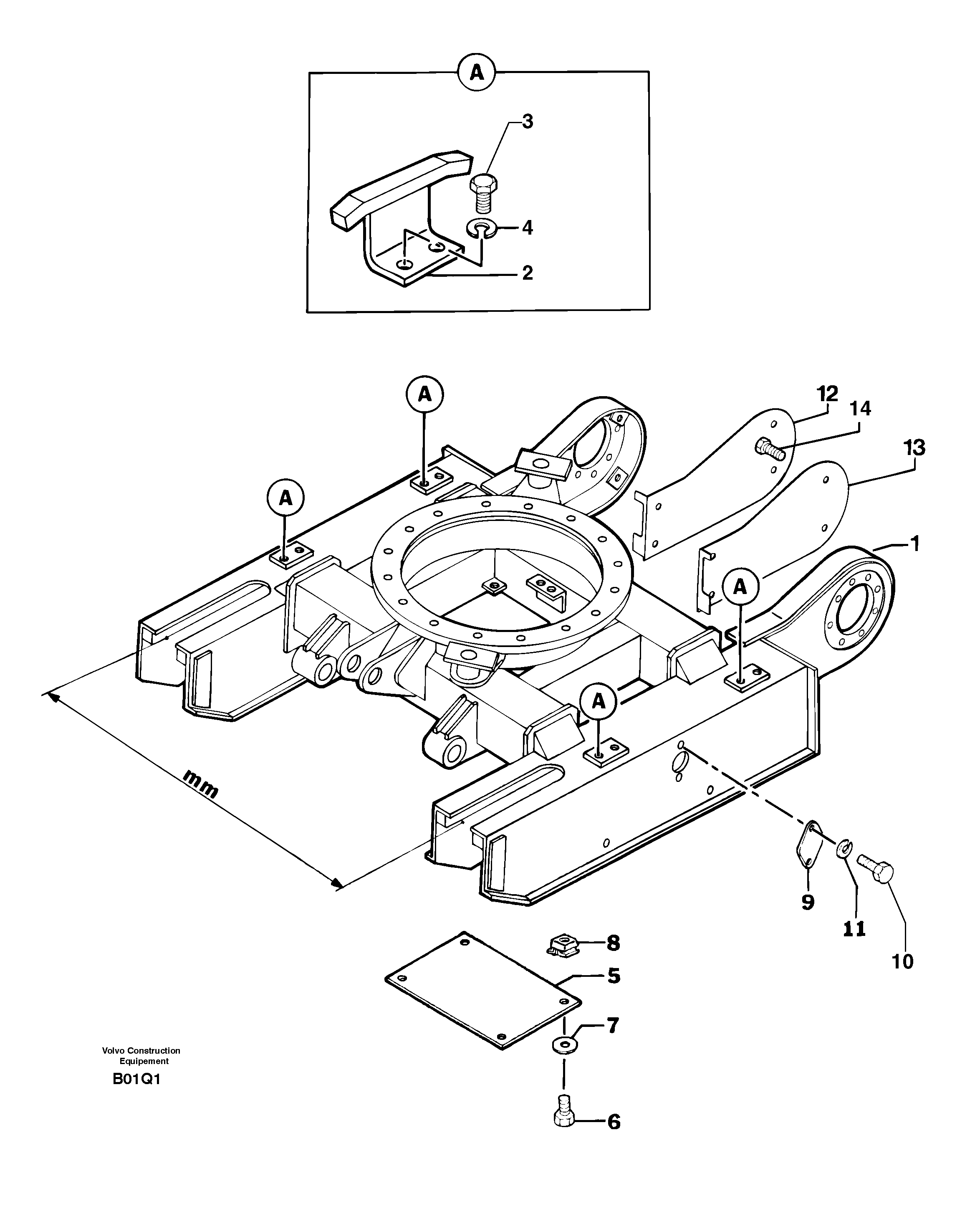 Схема запчастей Volvo EC14 TYPE 246, 271 - 81294 Lower frame 