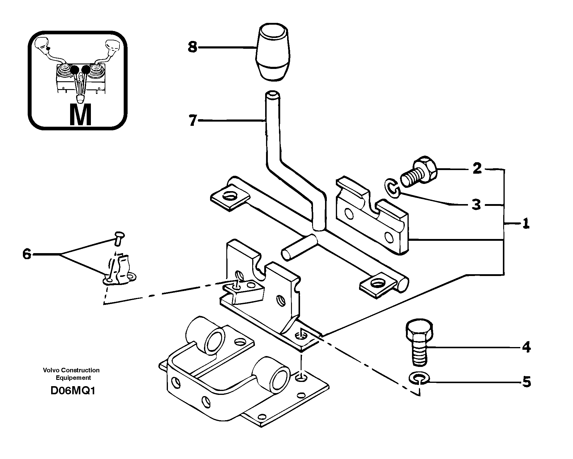 Схема запчастей Volvo EC14 TYPE 246, 271 - 101235 Control lock ( safety system ) 