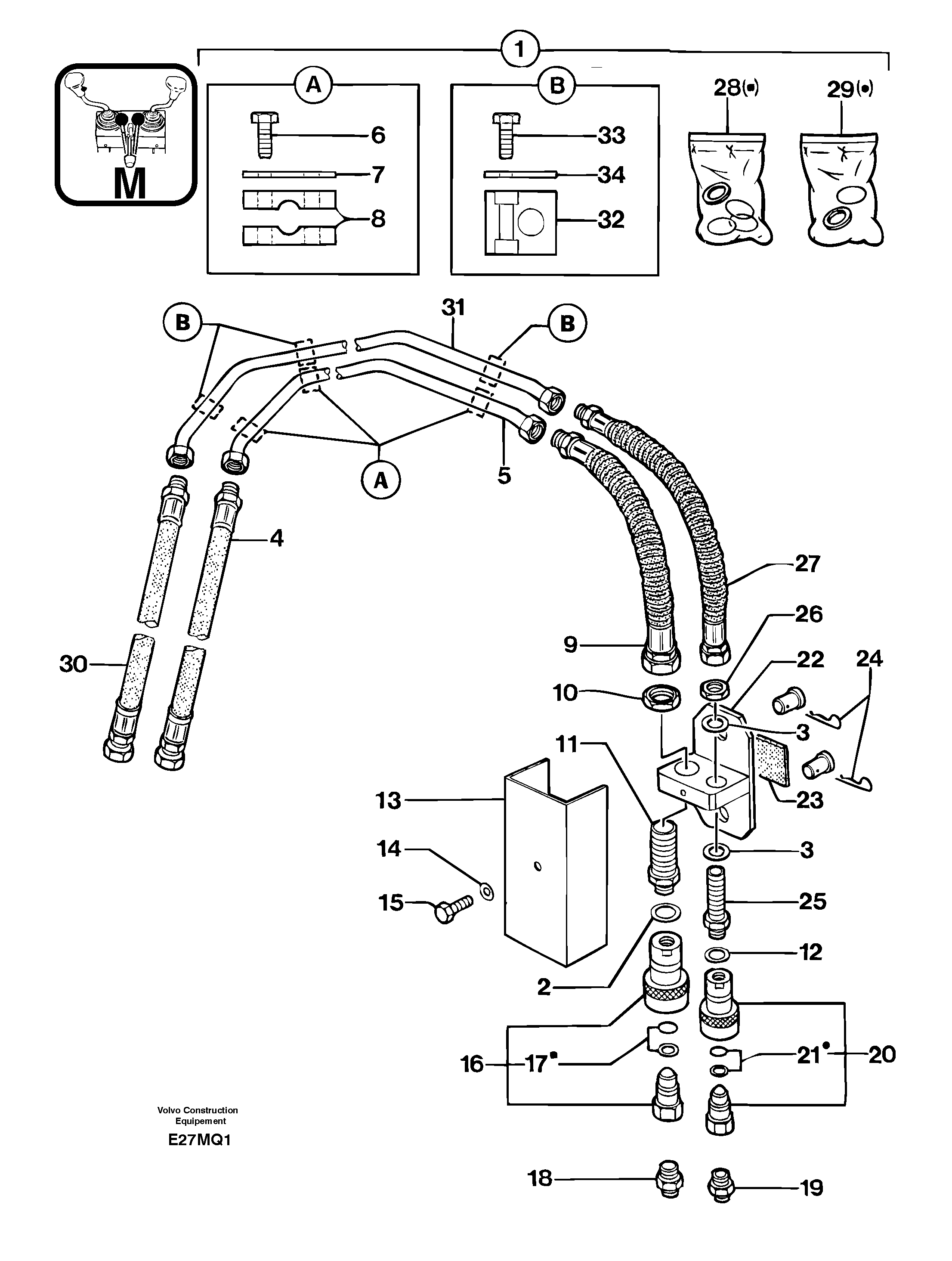Схема запчастей Volvo EC14 TYPE 246, 271 - 105279 Hydraulic circuit ( rock breaker ) 