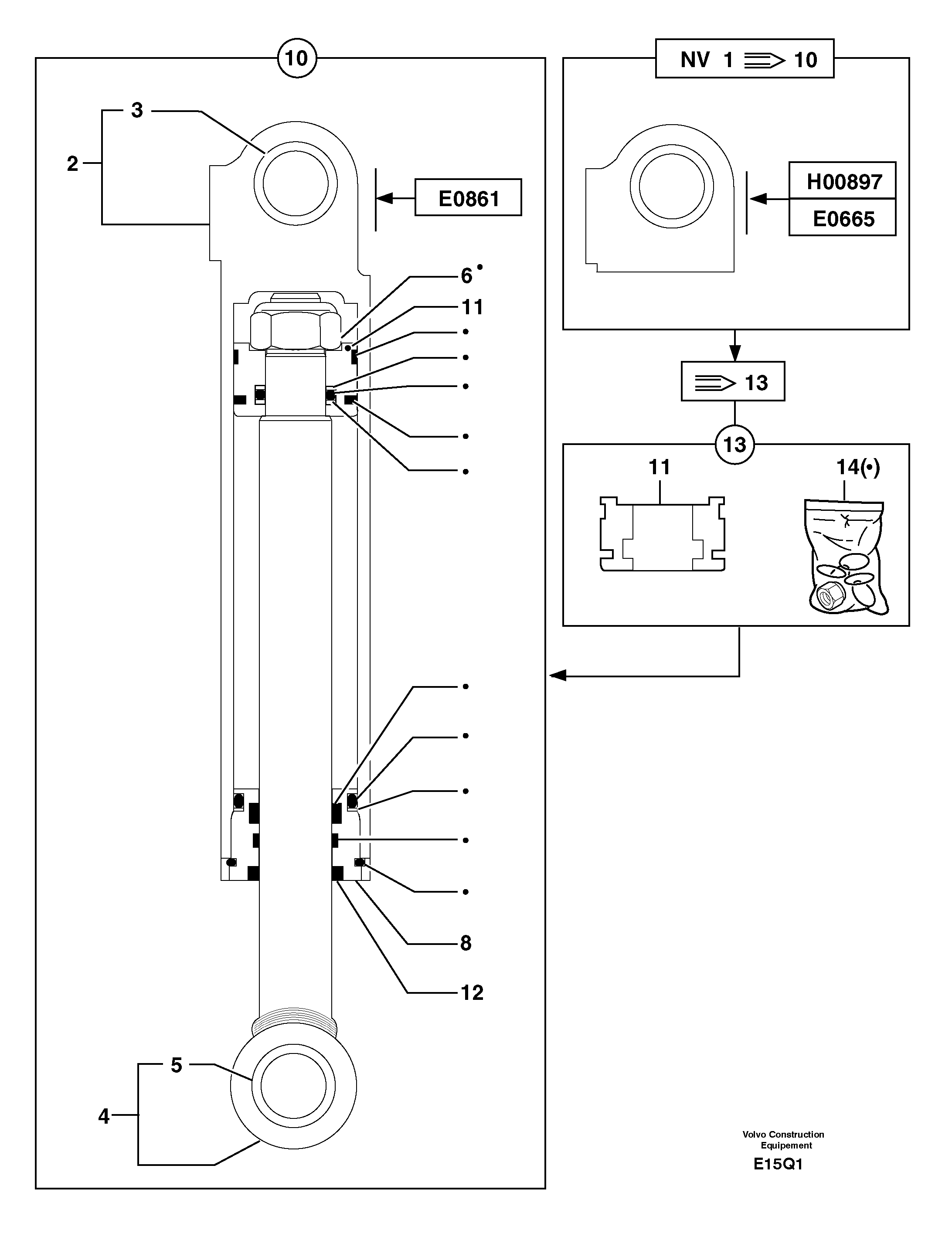 Схема запчастей Volvo EC14 TYPE 246, 271 - 21941 Гидроцилиндр отвала 