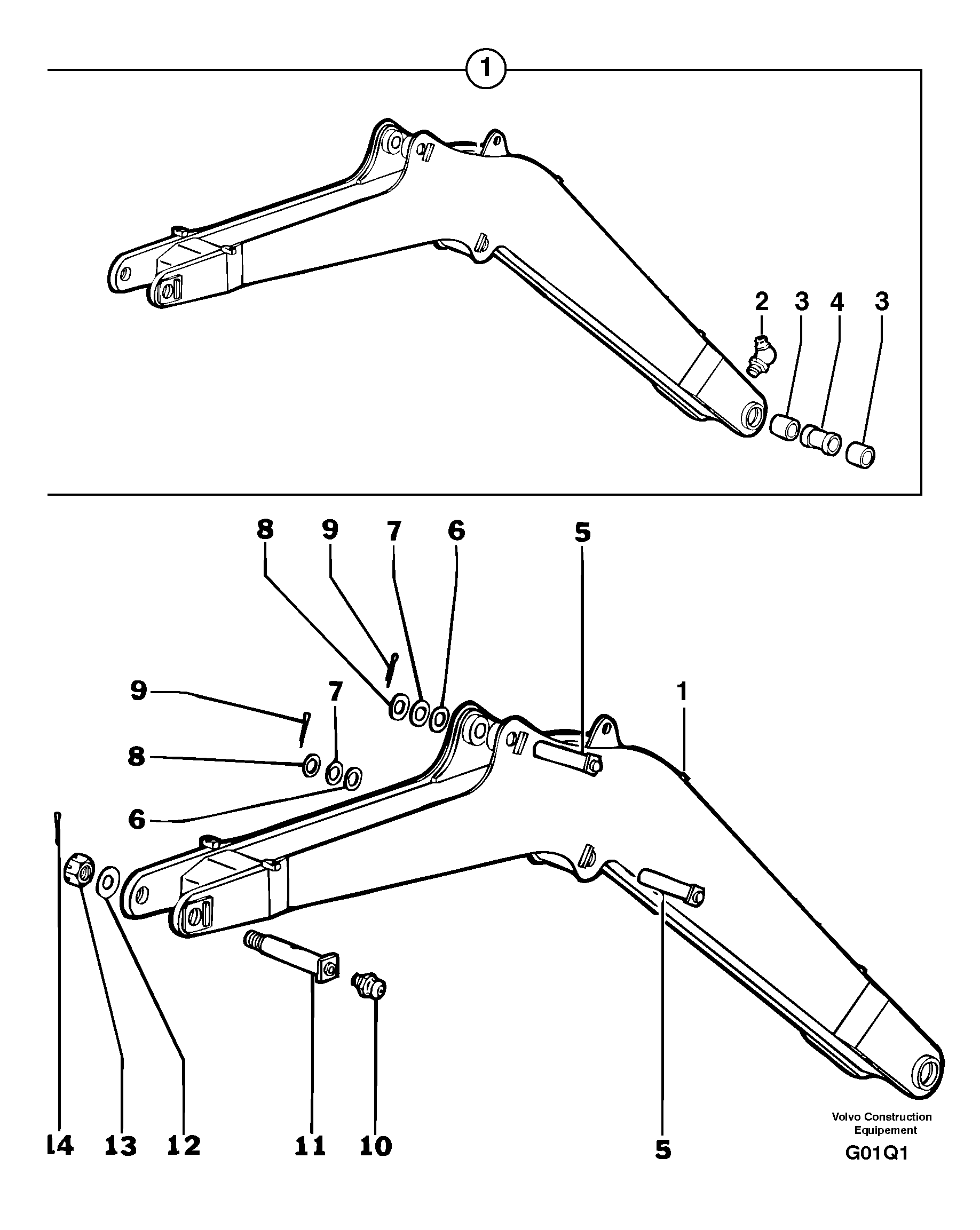Схема запчастей Volvo EC14 TYPE 246, 271 - 21947 Стрела 