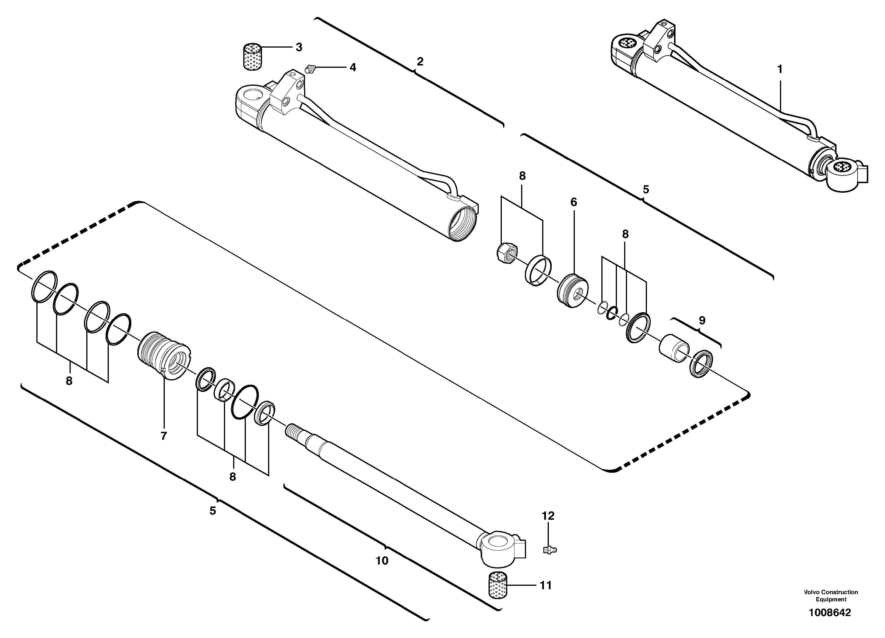 Схема запчастей Volvo EC14 TYPE 246, 271 - 24760 Гидроцилиндр стрелы 