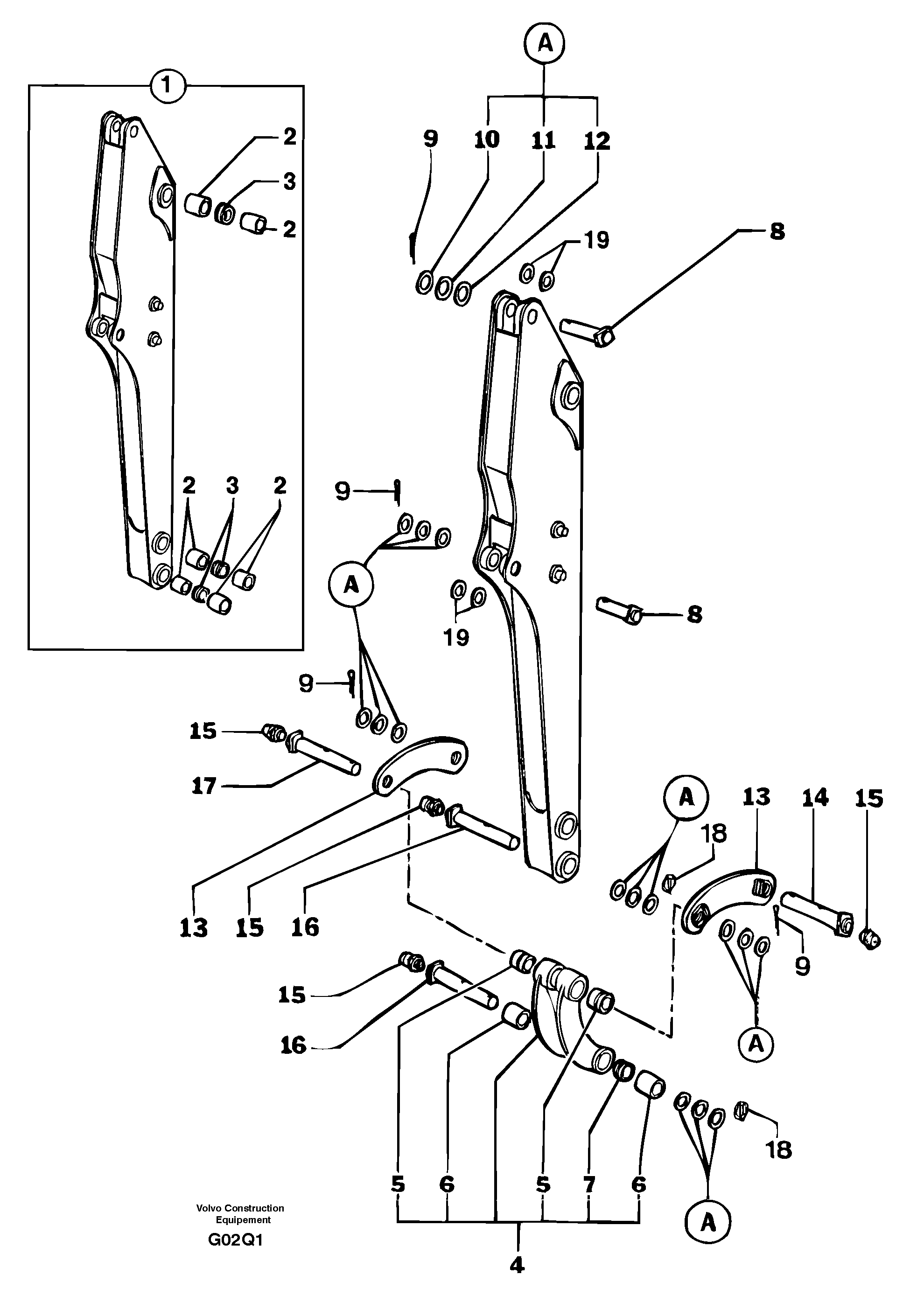Схема запчастей Volvo EC14 TYPE 246, 271 - 73165 Dipper arm 