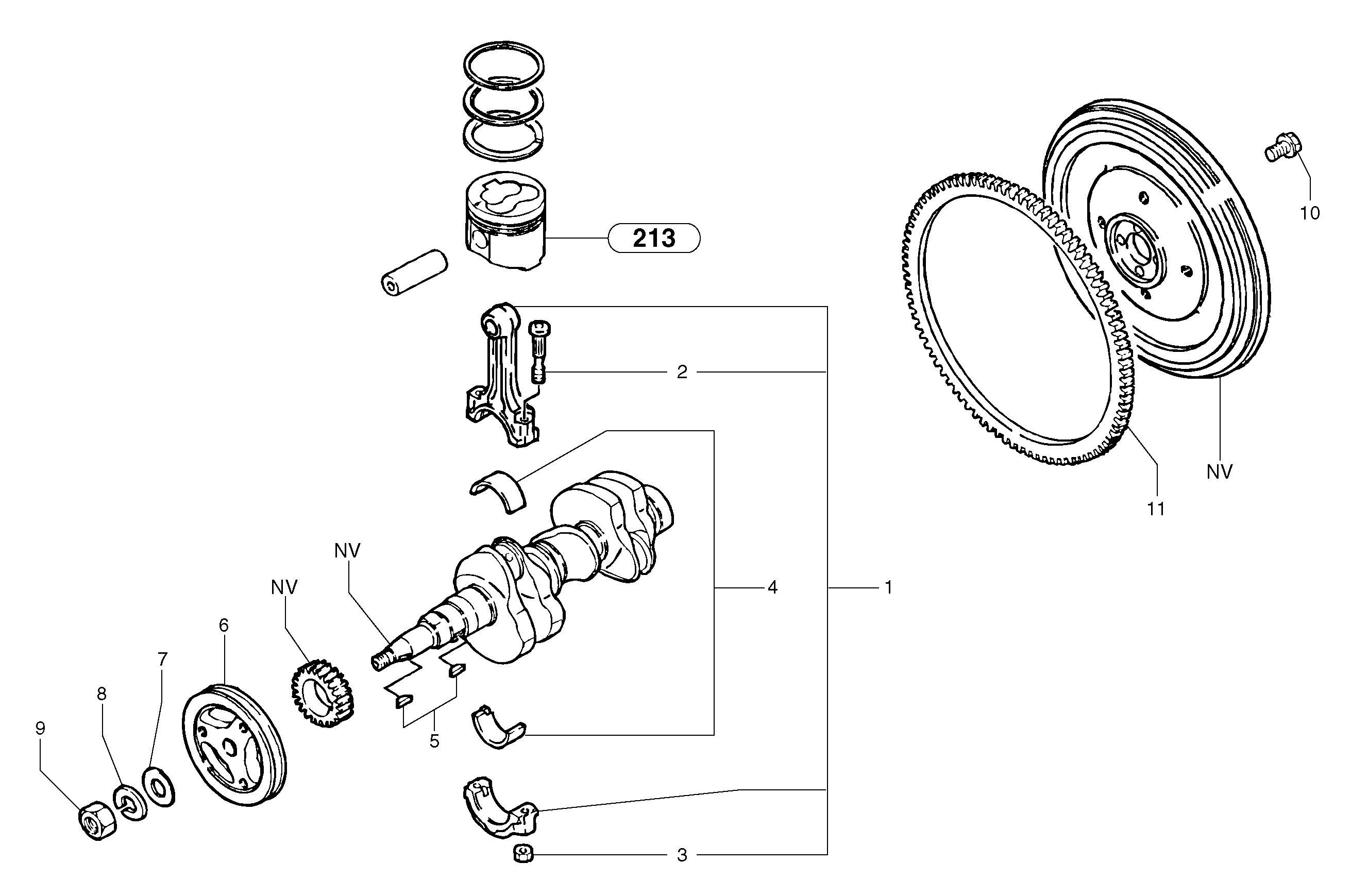 Схема запчастей Volvo EC20 TYPE 263 XT/XTV - 9088 Connecting rods 