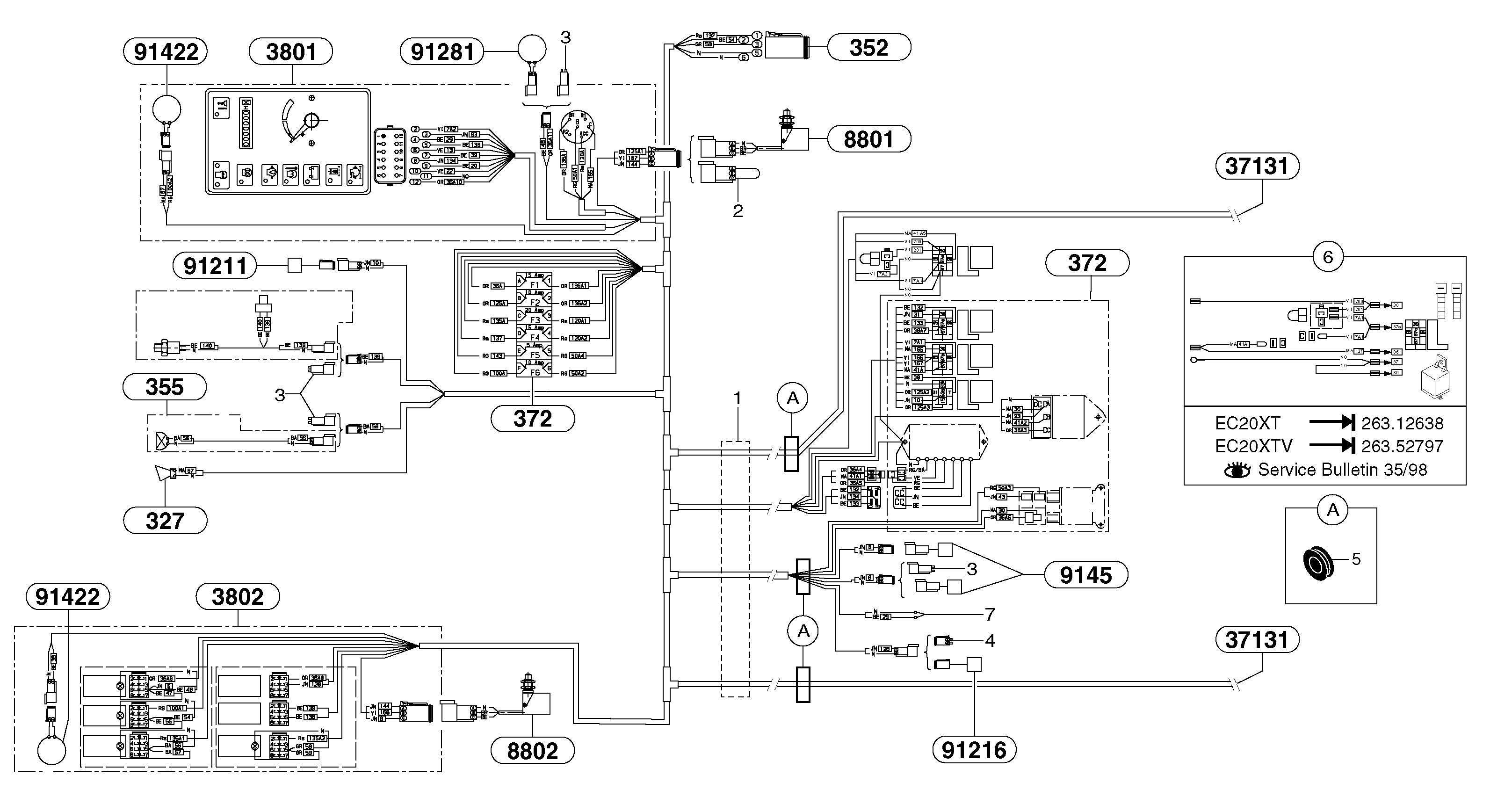 Схема запчастей Volvo EC20 TYPE 263 XT/XTV - 6310 Electrical system ( front ) 